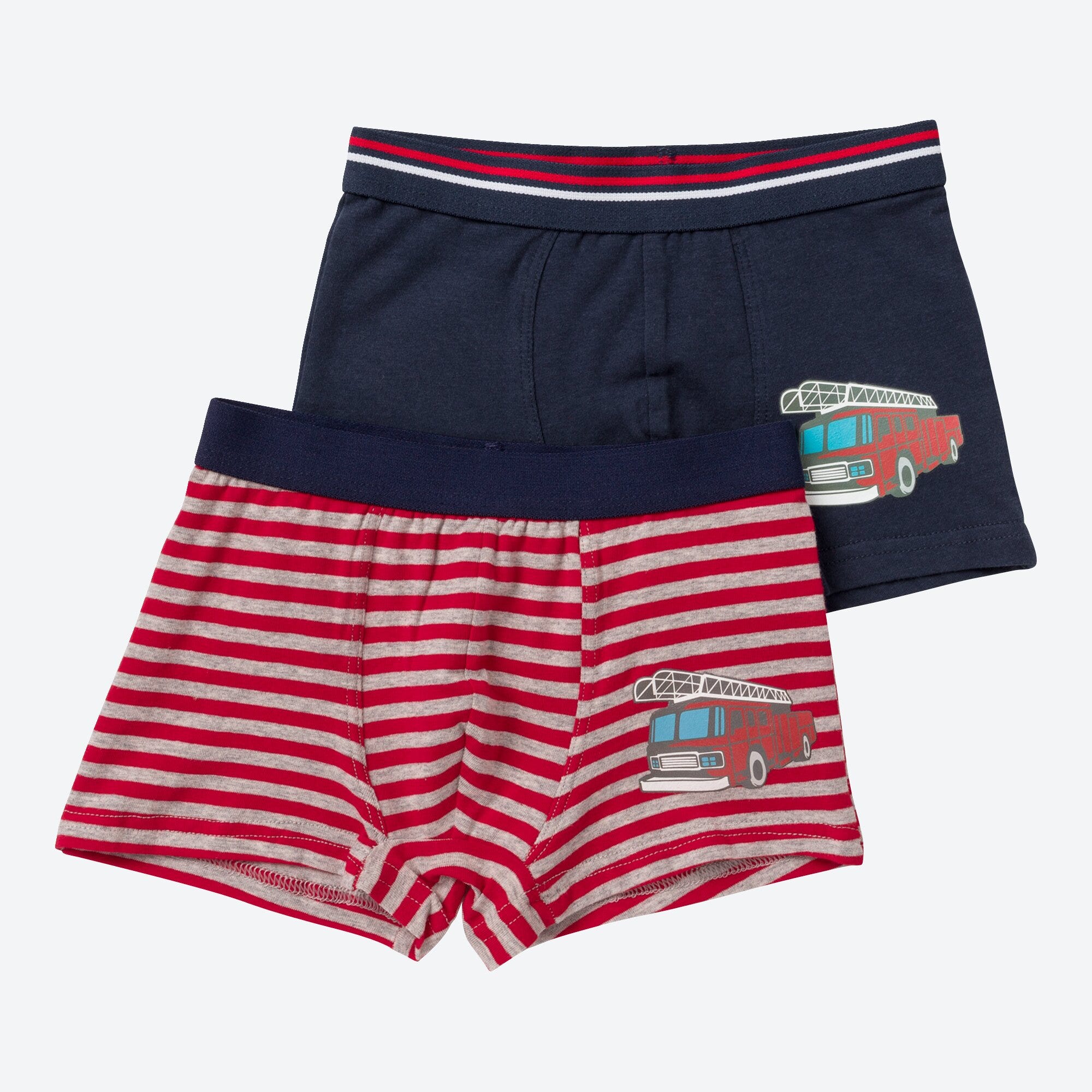 Jungen-Retroshorts mit Feuerwehr-Aufdruck, 2er-Pack