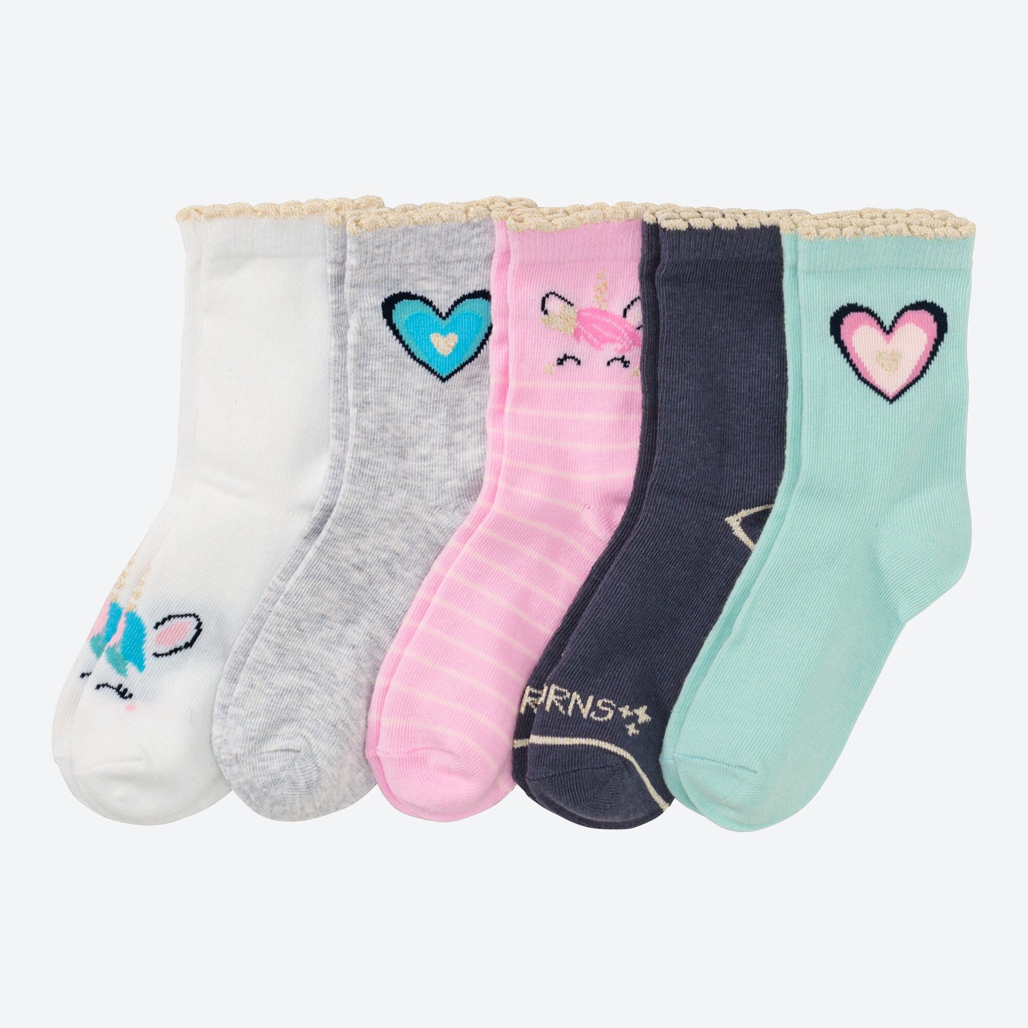 Kinder-Mädchen-Socken, 5er-Pack