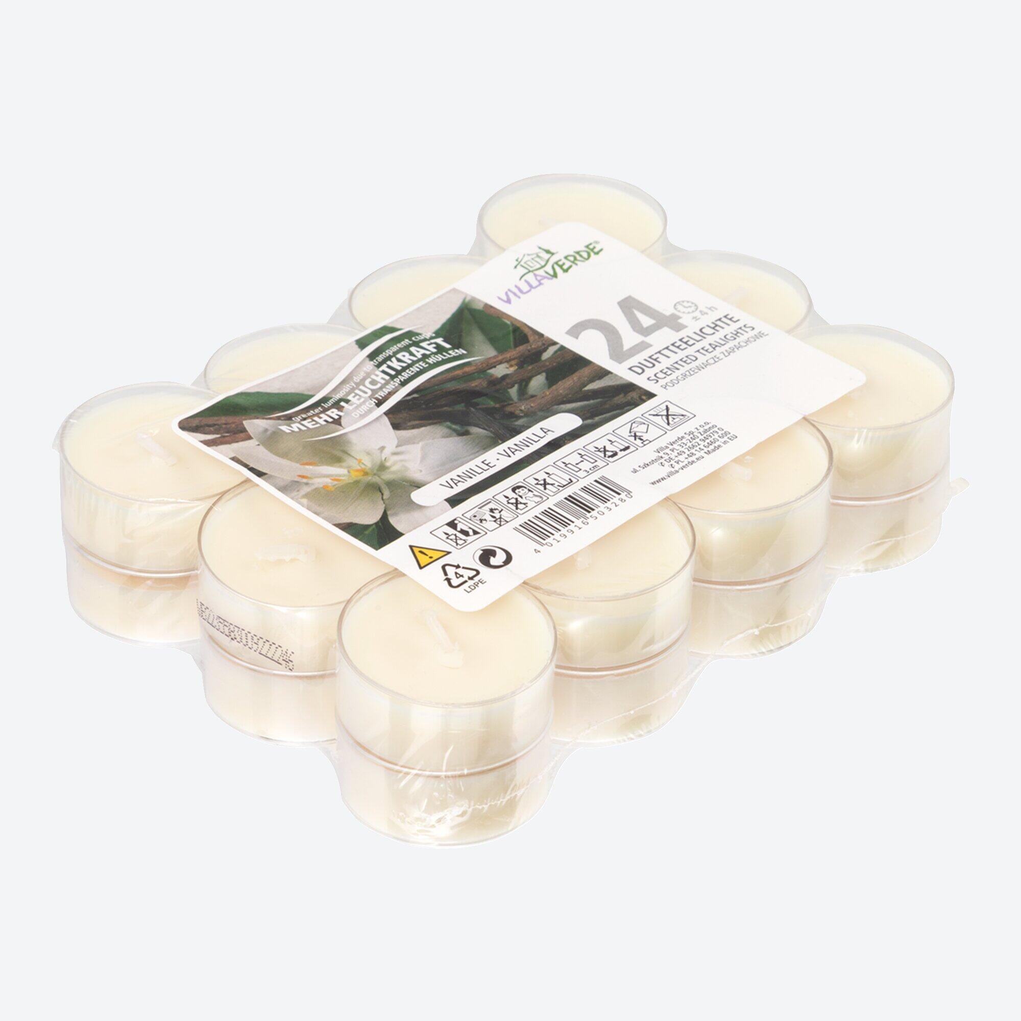 Villa Verde Duft-Teelichter, Vanille, 24er-Pack