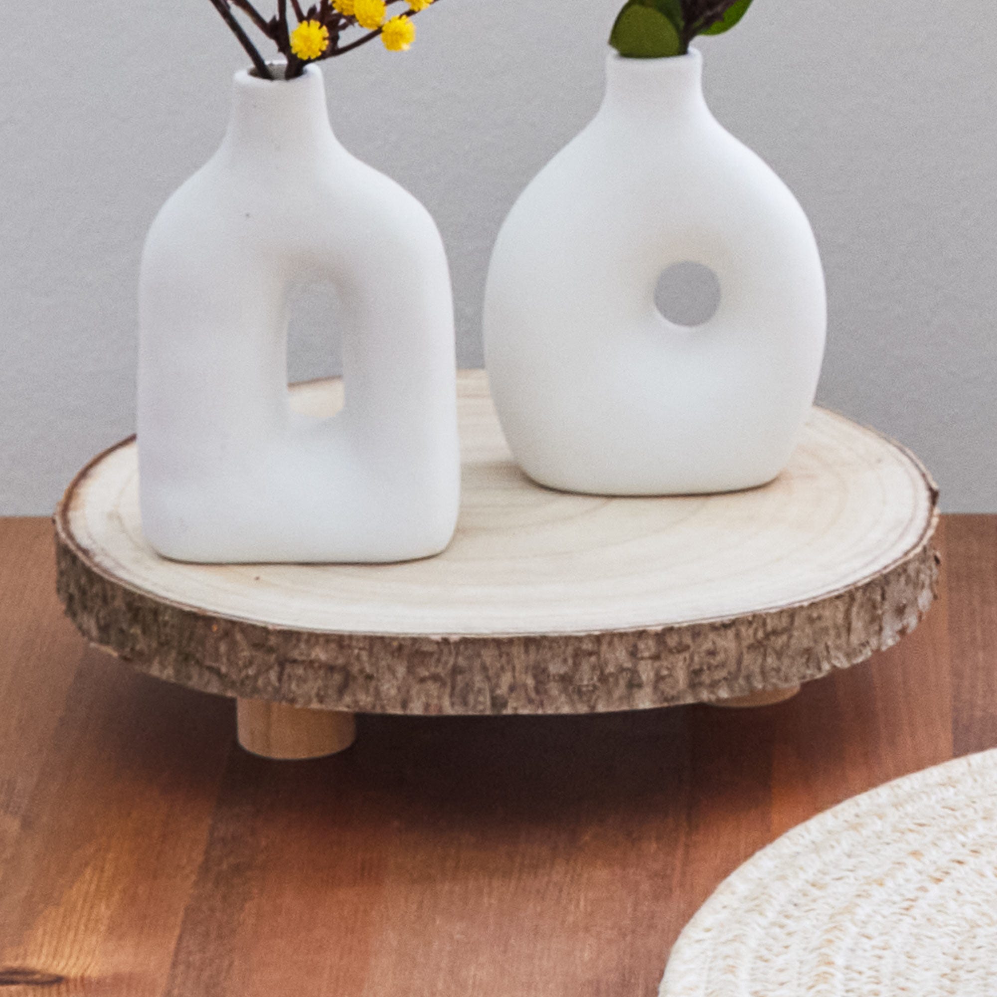 Deko-Tablett aus Holz, Ø ca. 20cm