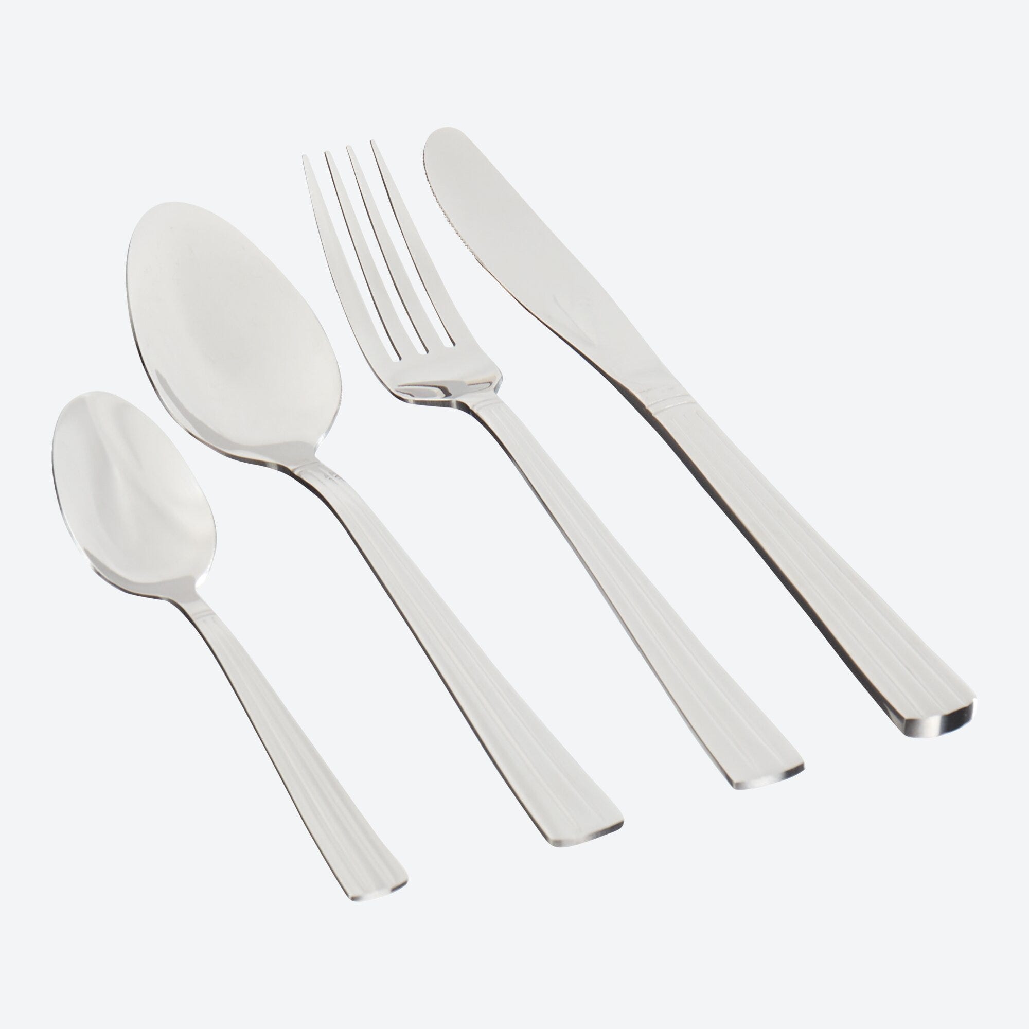 Besteck-Set mit Rillen, 16-teilig