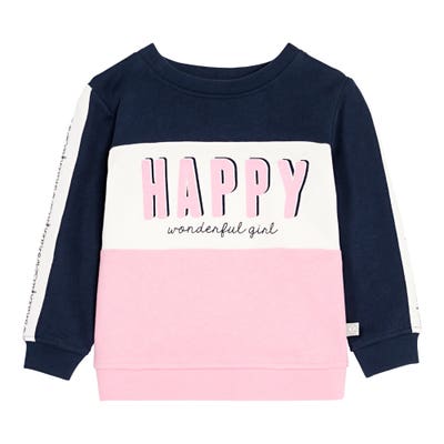 Baby-Mädchen-Sweatshirt mit Applikation an den Armen