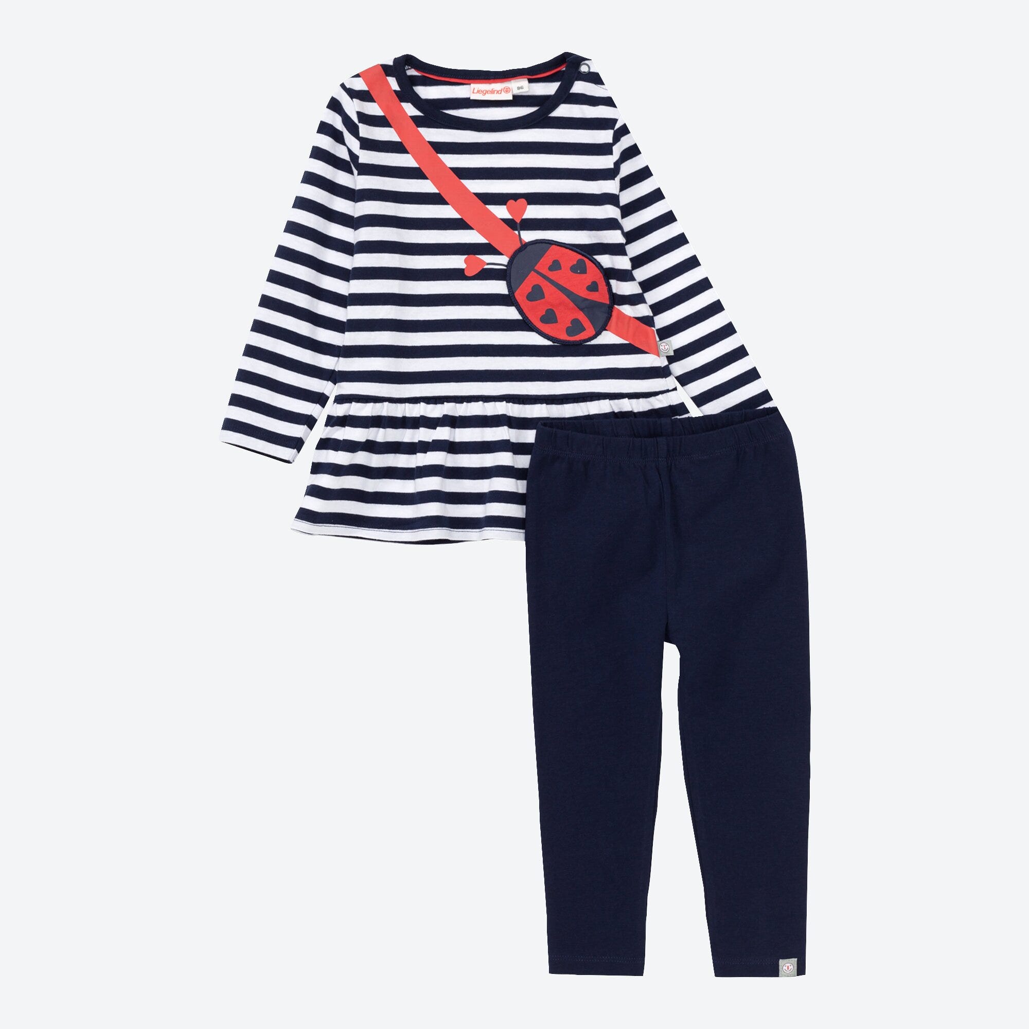 Baby-Mädchen-Set mit Marienkäfer-Tasche, 2-teilig