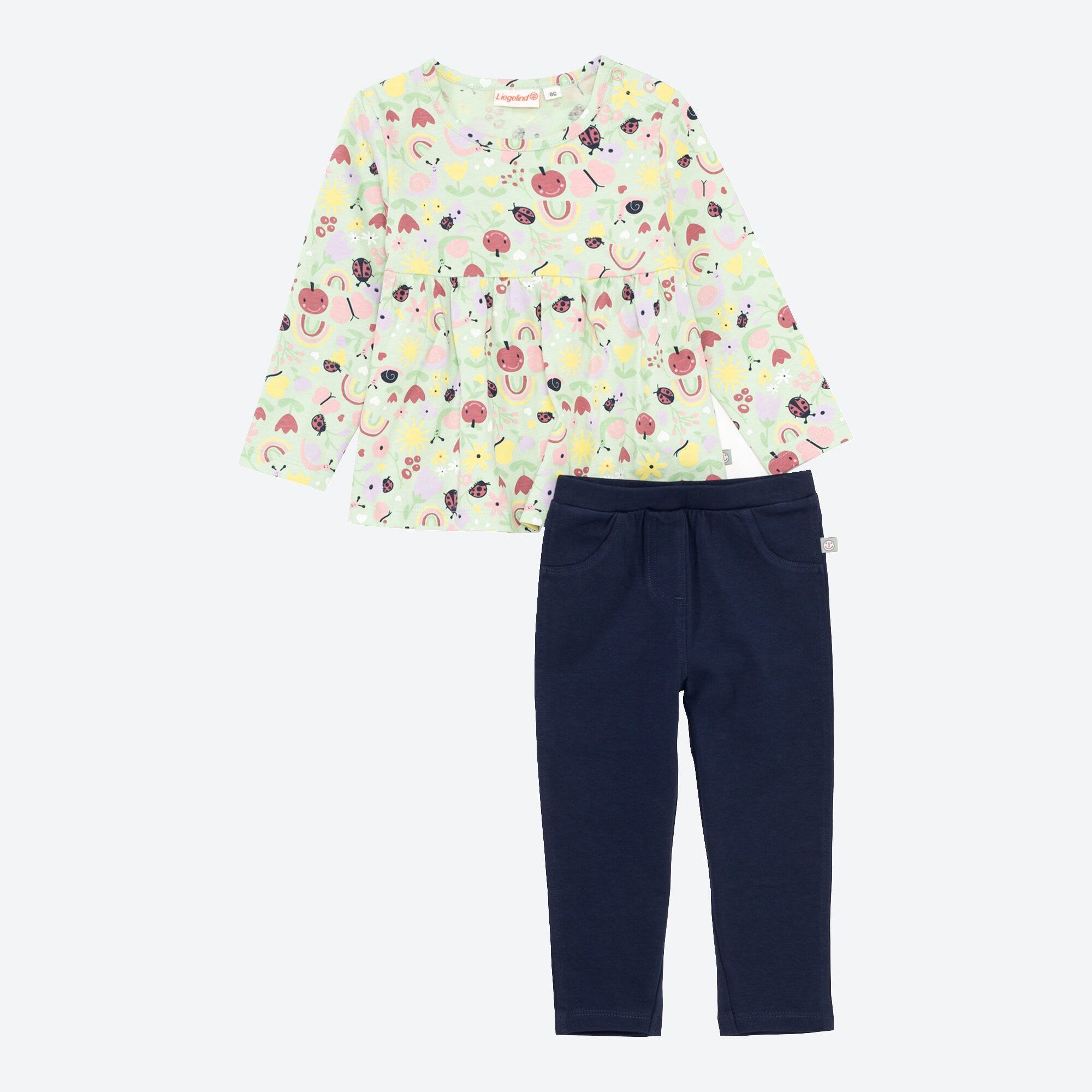 Baby-Mädchen-Set mit tollem Muster, 2-teilig