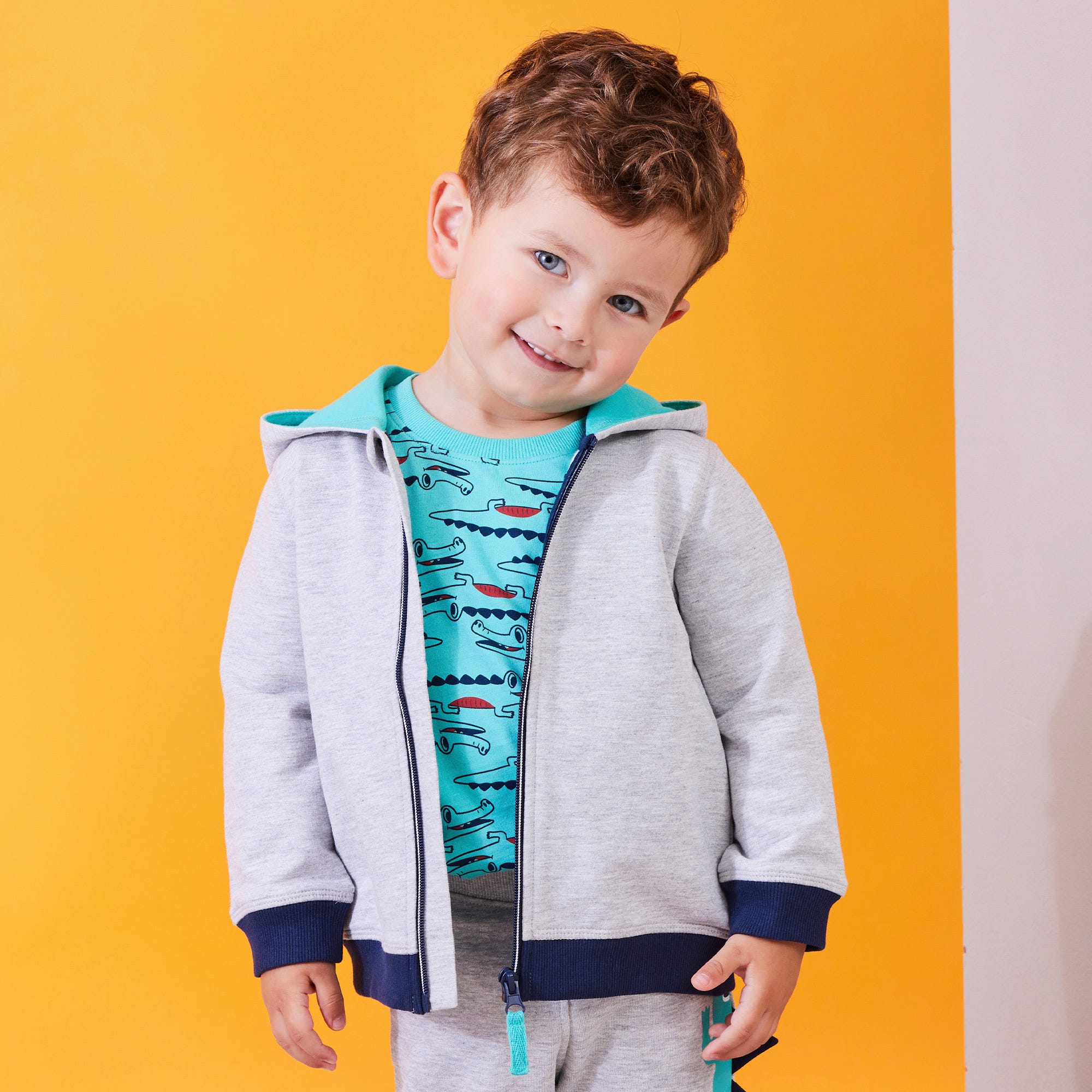 Baby-Jungen-Sweatjacke mit Kapuze