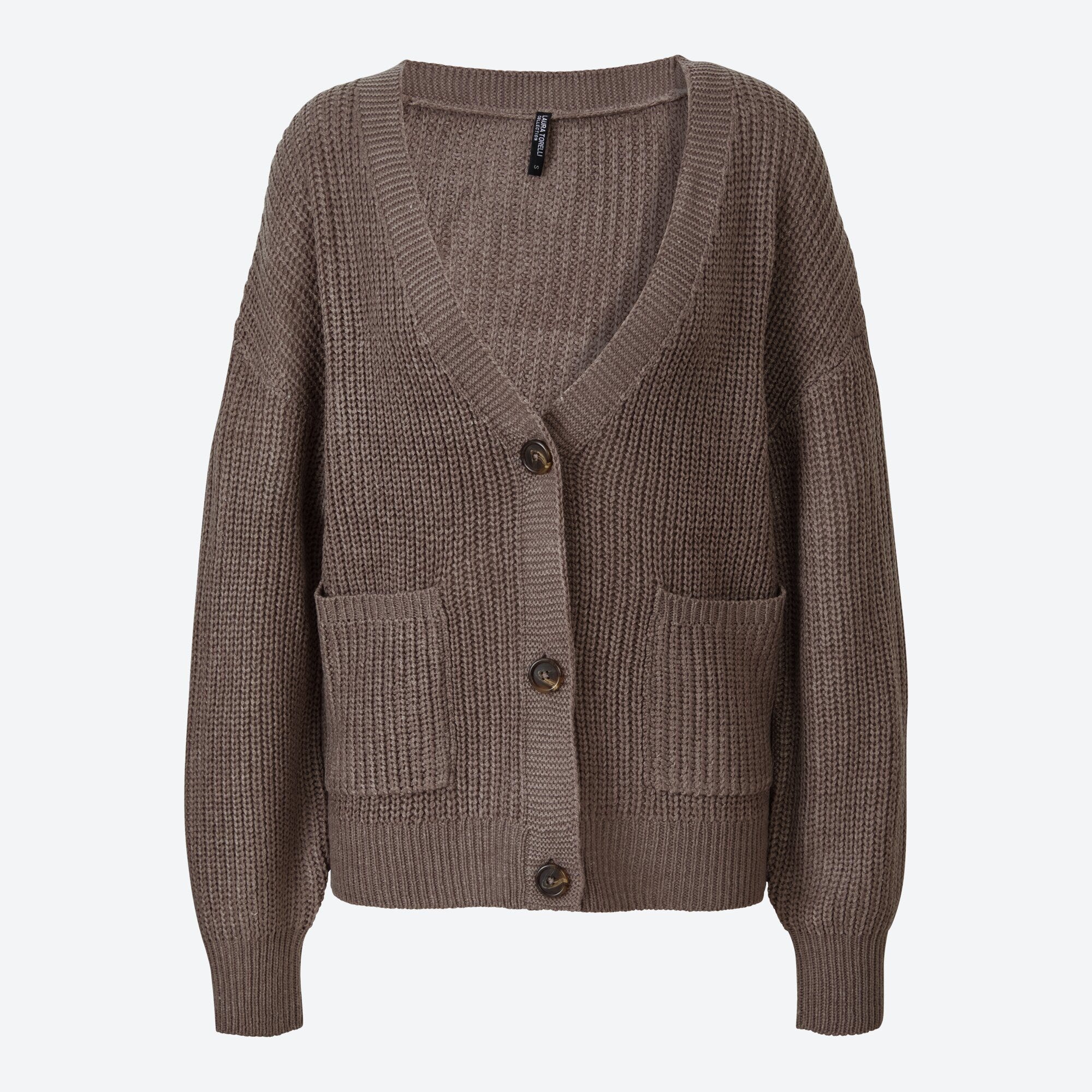 Damen-Strickjacke mit Ballon-Ärmeln