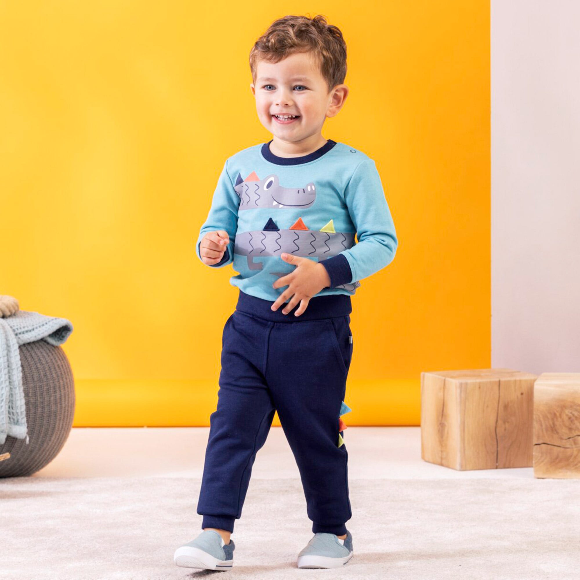 Baby-Jungen-Set mit Krokodil-Aufdruck, 2-teilig