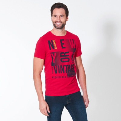 Herren-T-Shirt mit New-York-Frontaufdruck