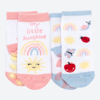 Baby-Mädchen-ABS-Socken, 2er-Pack