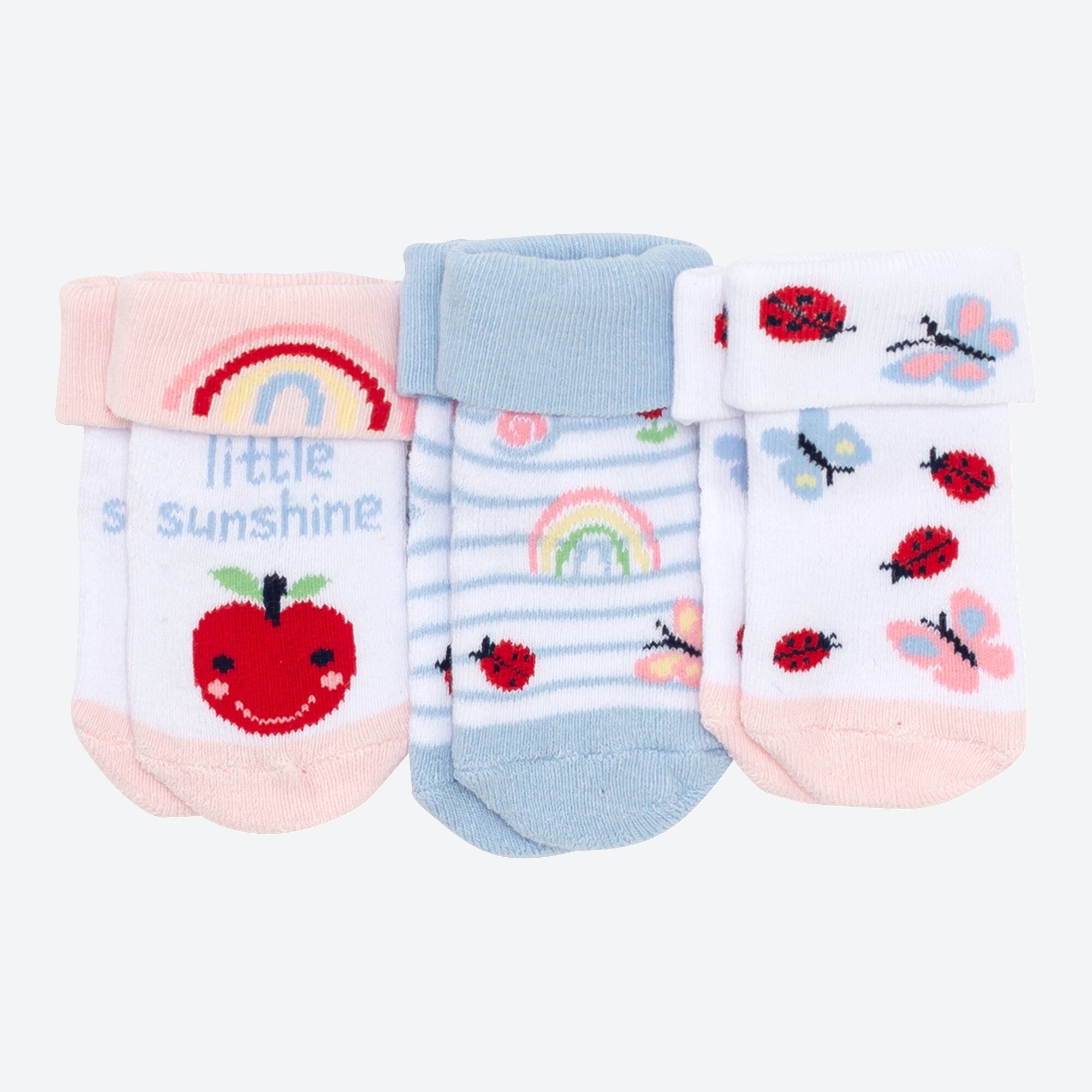 Baby-Mädchen-Frottee-Socken, 3er-Pack
