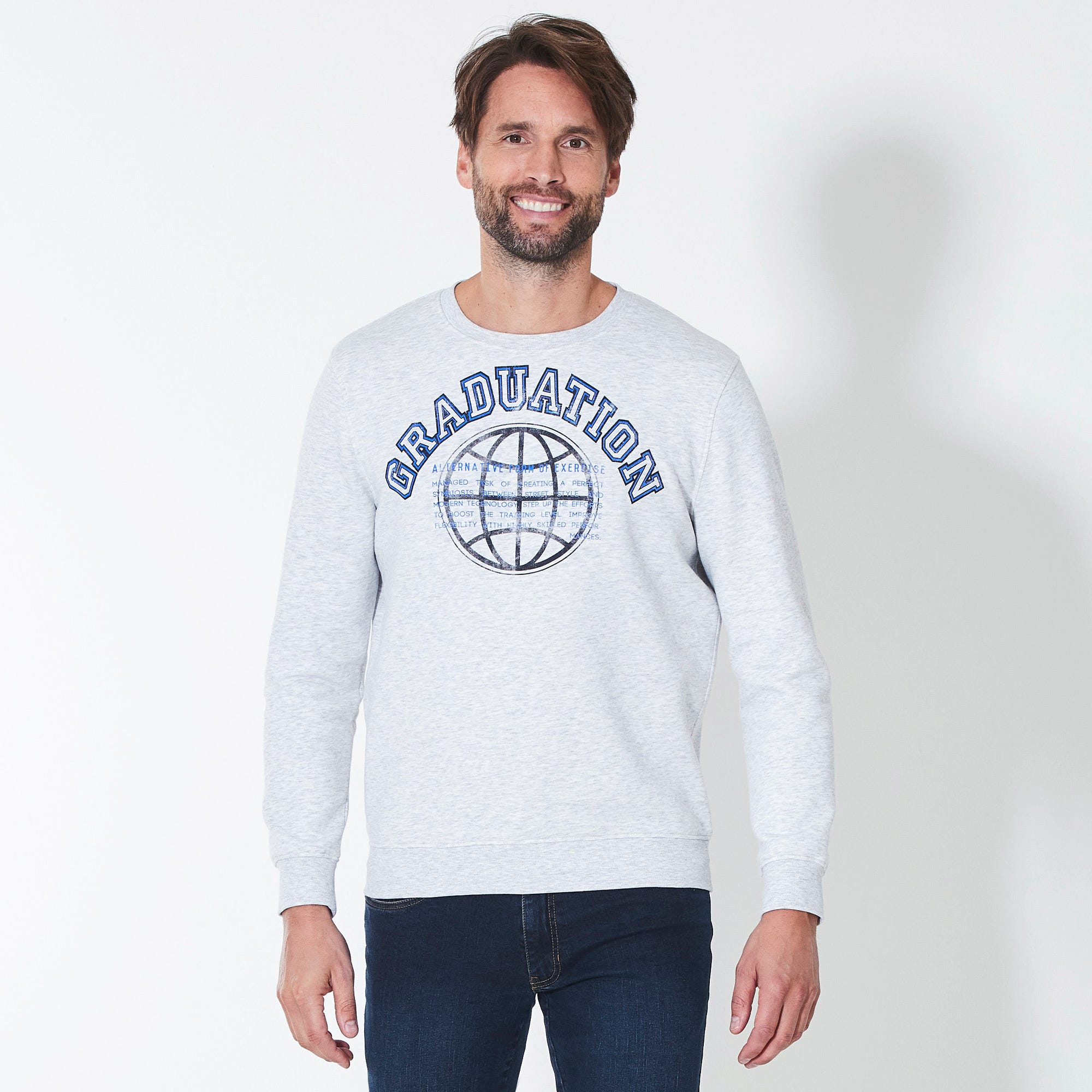 Herren-Sweatshirt mit großem Frontaufdruck