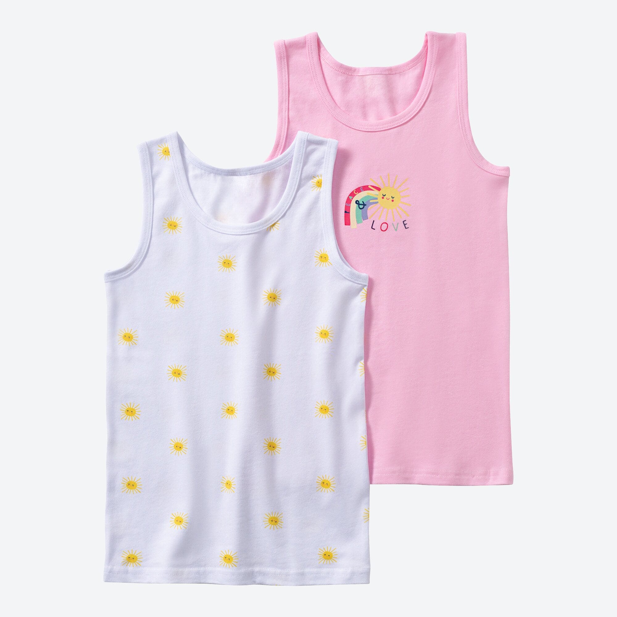 Mädchen-Unterhemd mit Sonnen-Muster, 2er-Pack