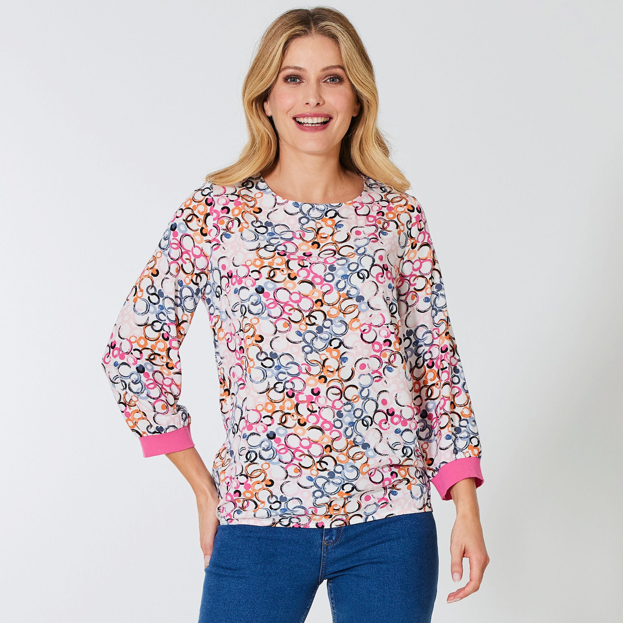 Damen-Bluse mit 3/4-Ärmeln