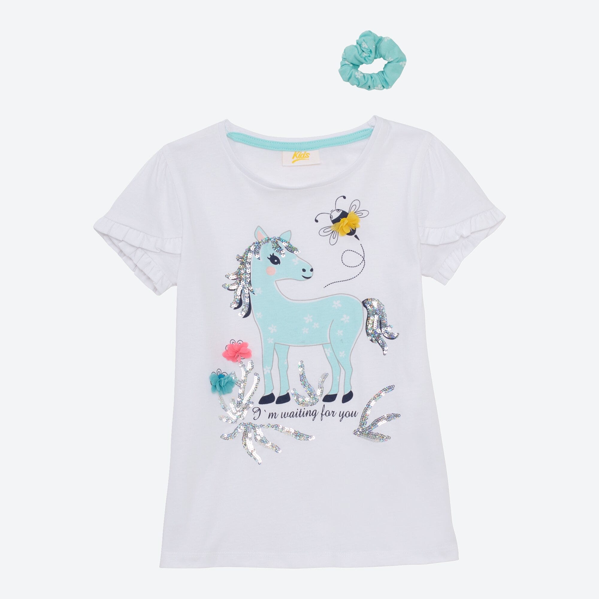 Mädchen-T-Shirt mit Pailletten