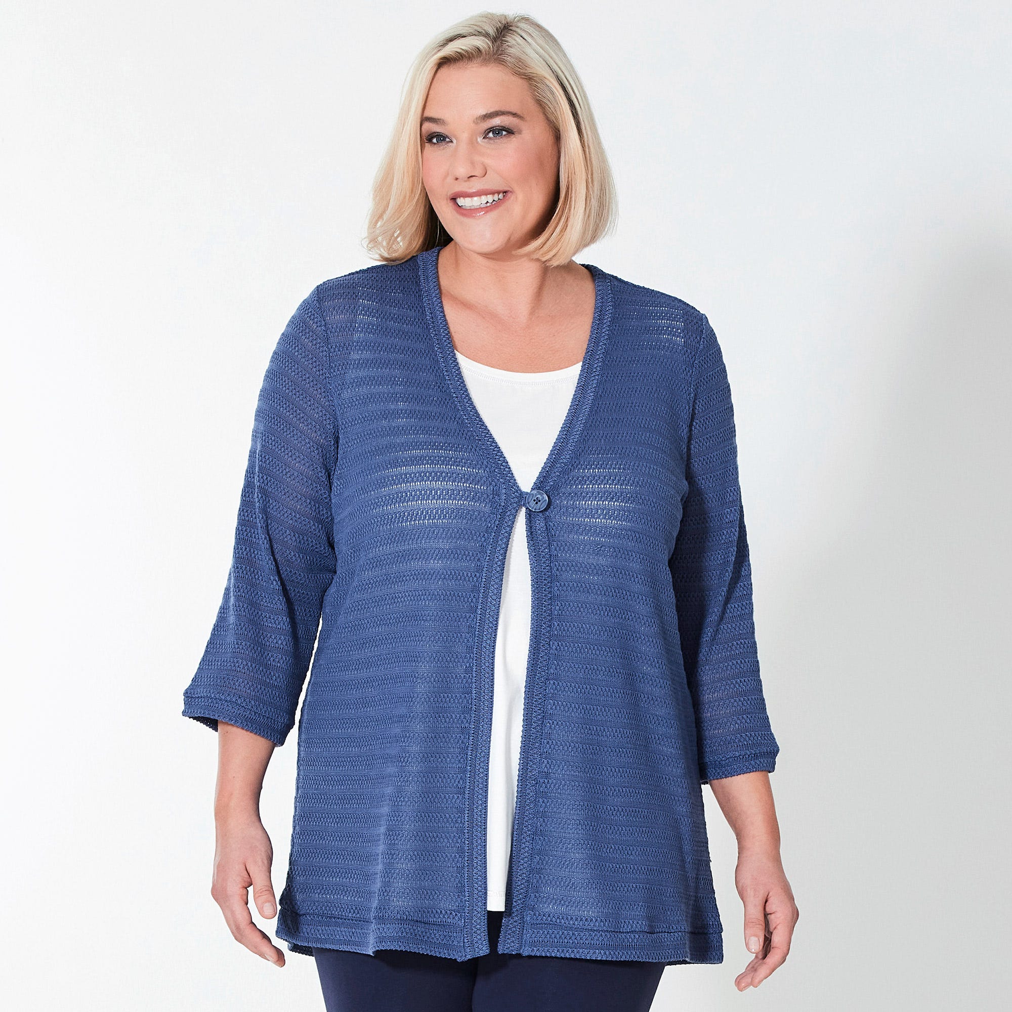Damen-Strickjacke mit Struktur-Muster, große Größen
