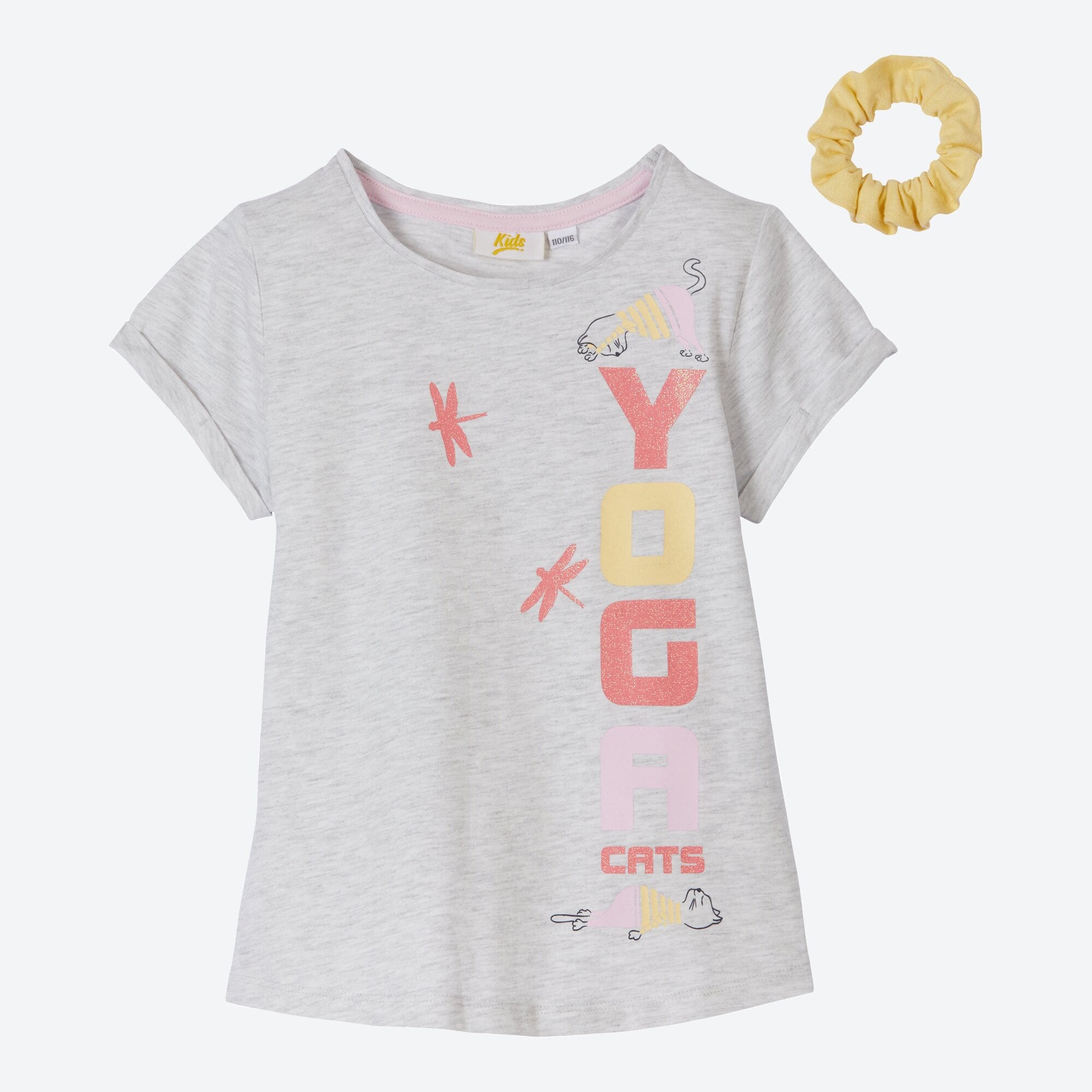 Mädchen-T-Shirt mit Haarband, 2-teilig