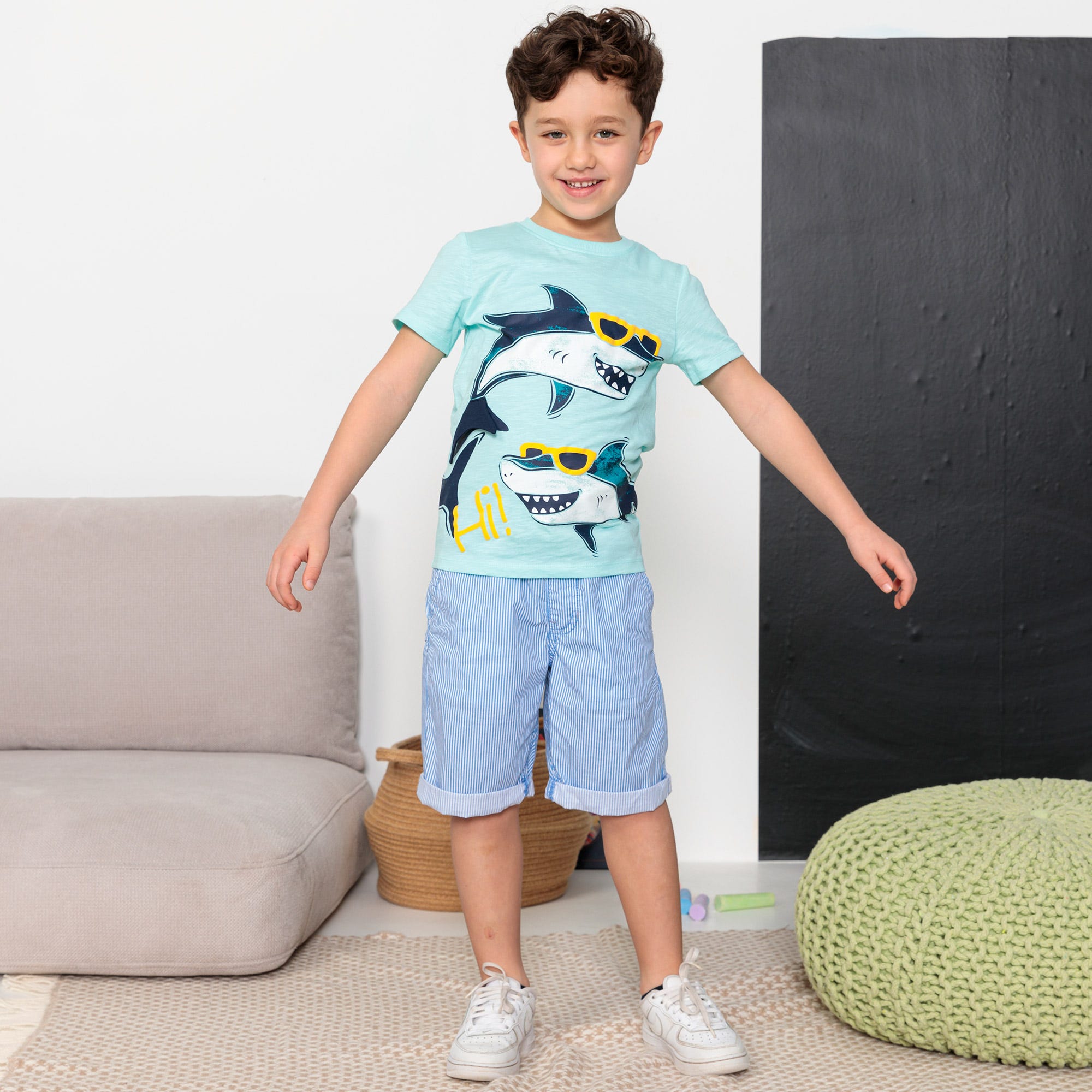 Jungen-Bermudas mit Längsstreifen
