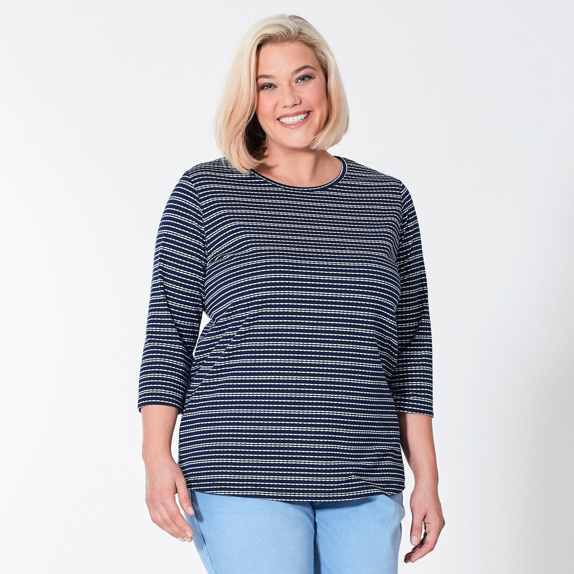 Damen-Shirt mit Ringelmuster, große Größen
