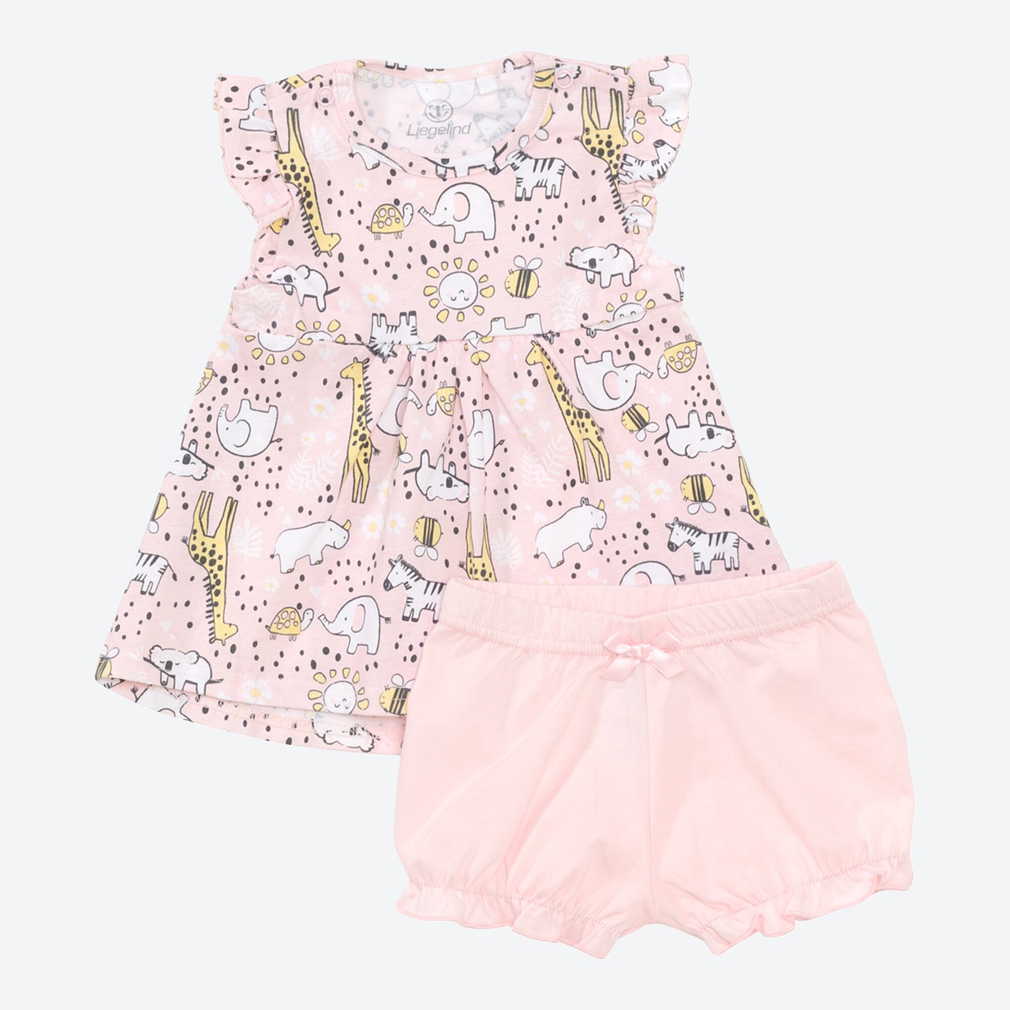 Baby-Mädchen-Set mit Tiermuster, 2-teilig