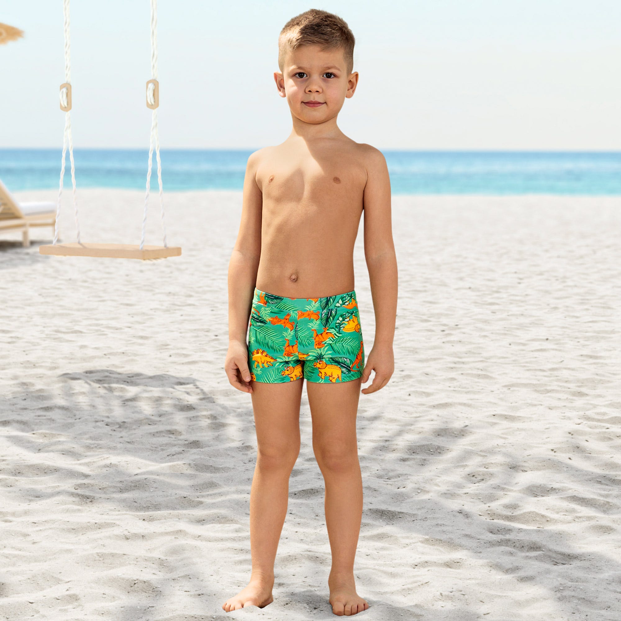 Jungen-Badehose mit Dino-Muster