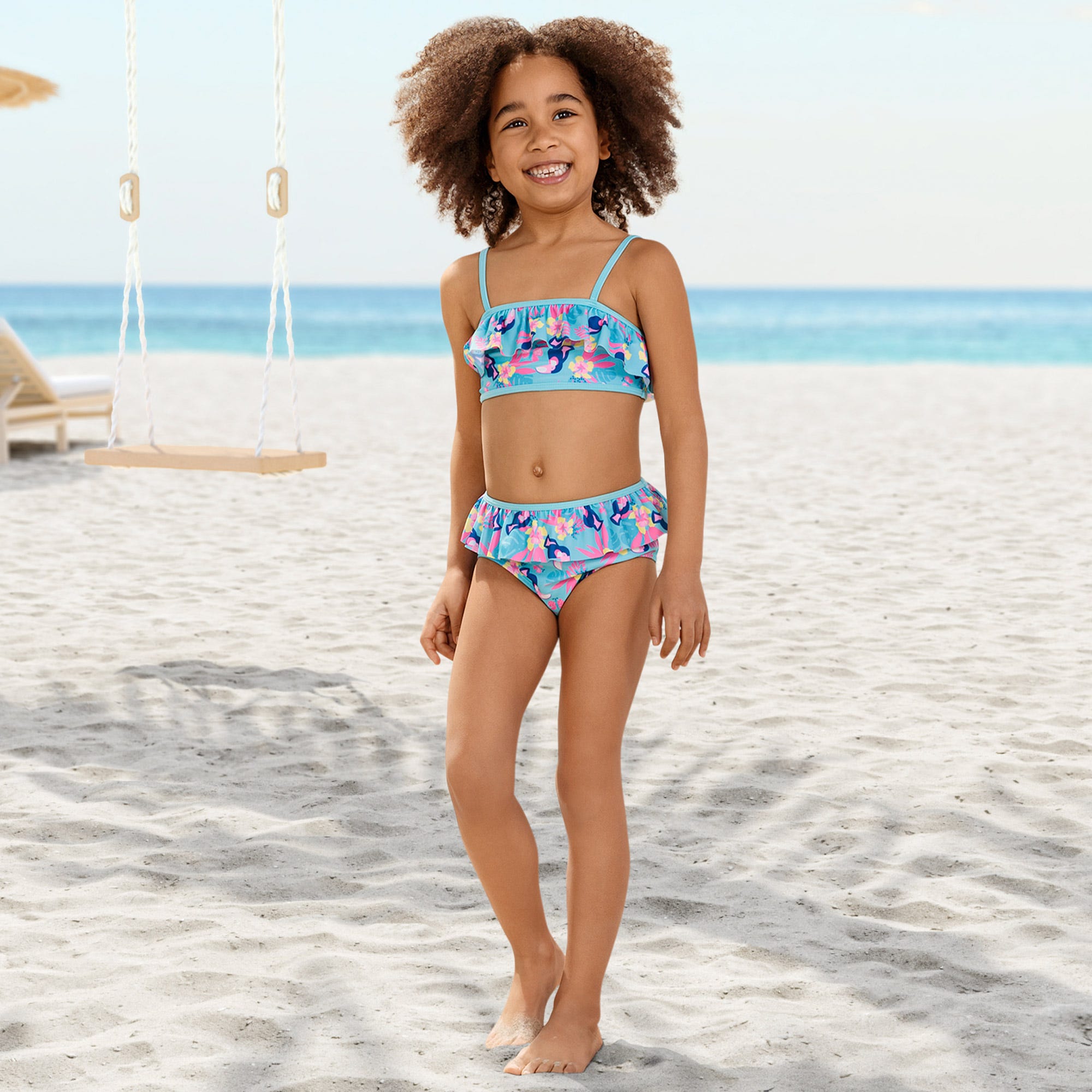 Mädchen-Bikini-Set mit Volants, 2-teilig