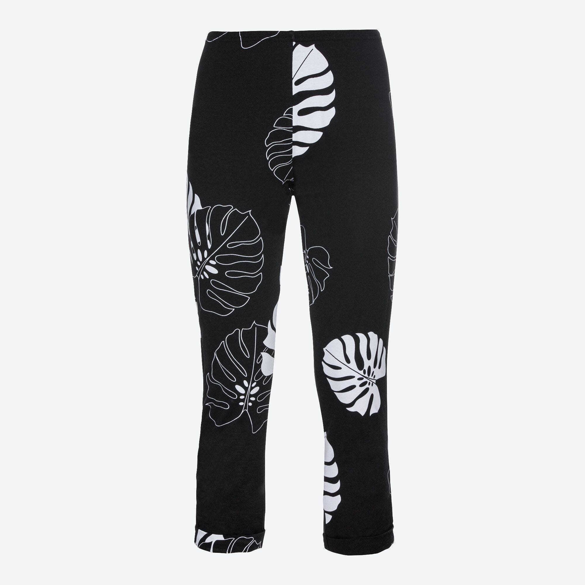 Damen-Caprihose mit Blatt-Muster
