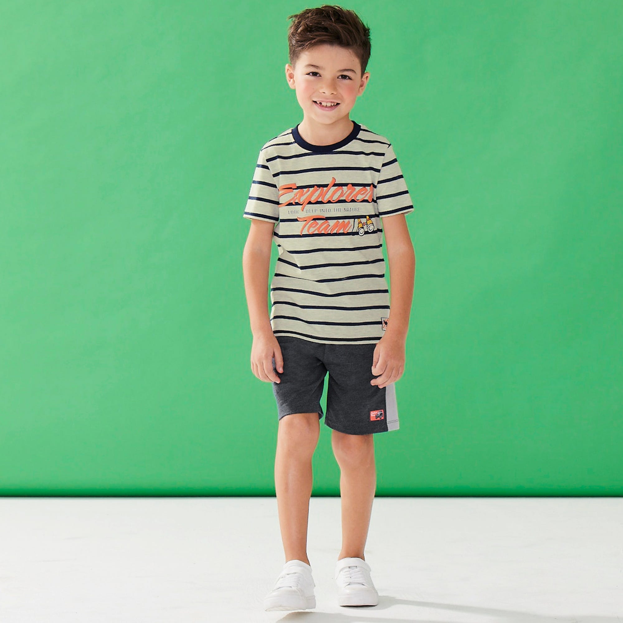 Jungen-Bermudas mit Kontrast-Streifen