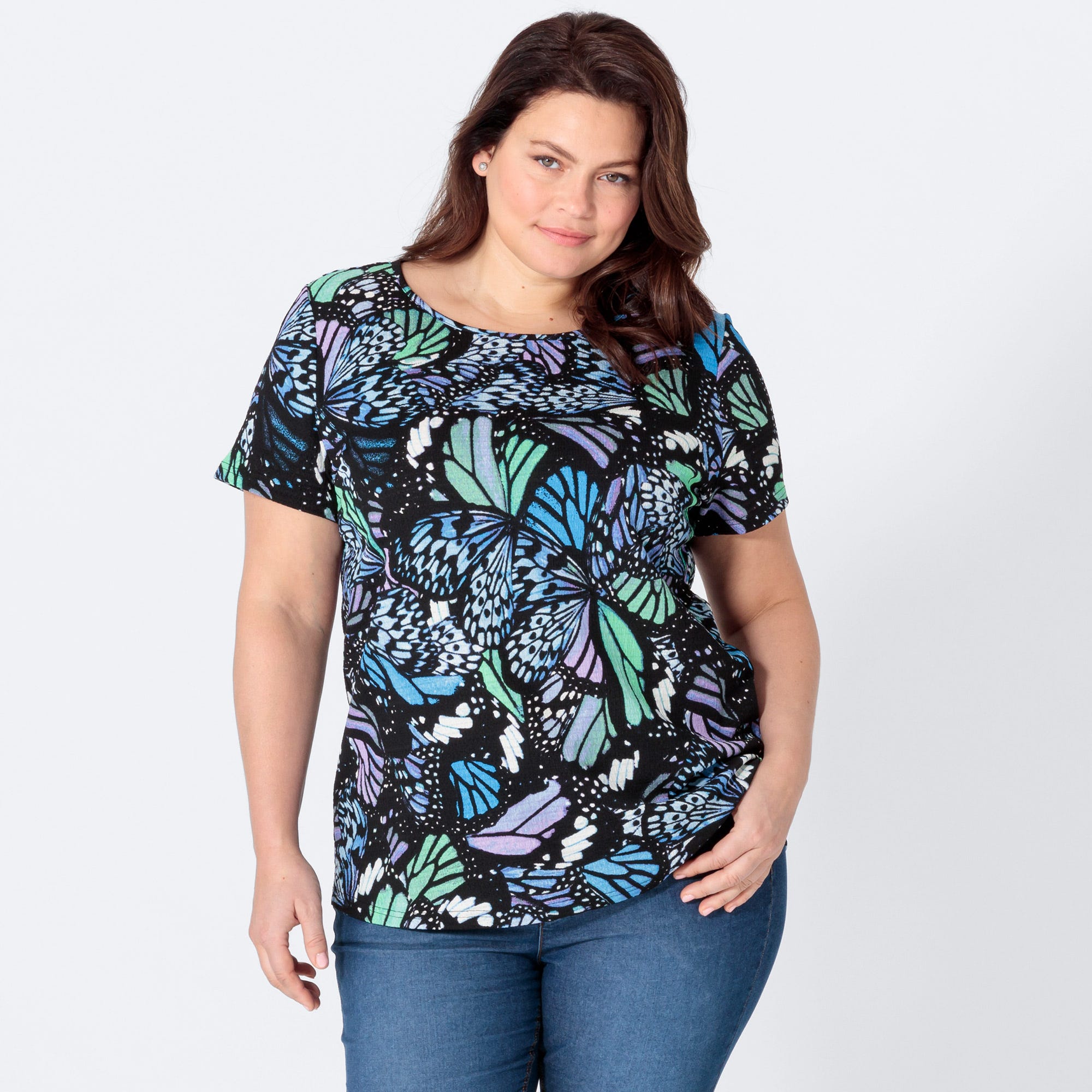Damen-T-Shirt mit hübschem Muster, große Größen