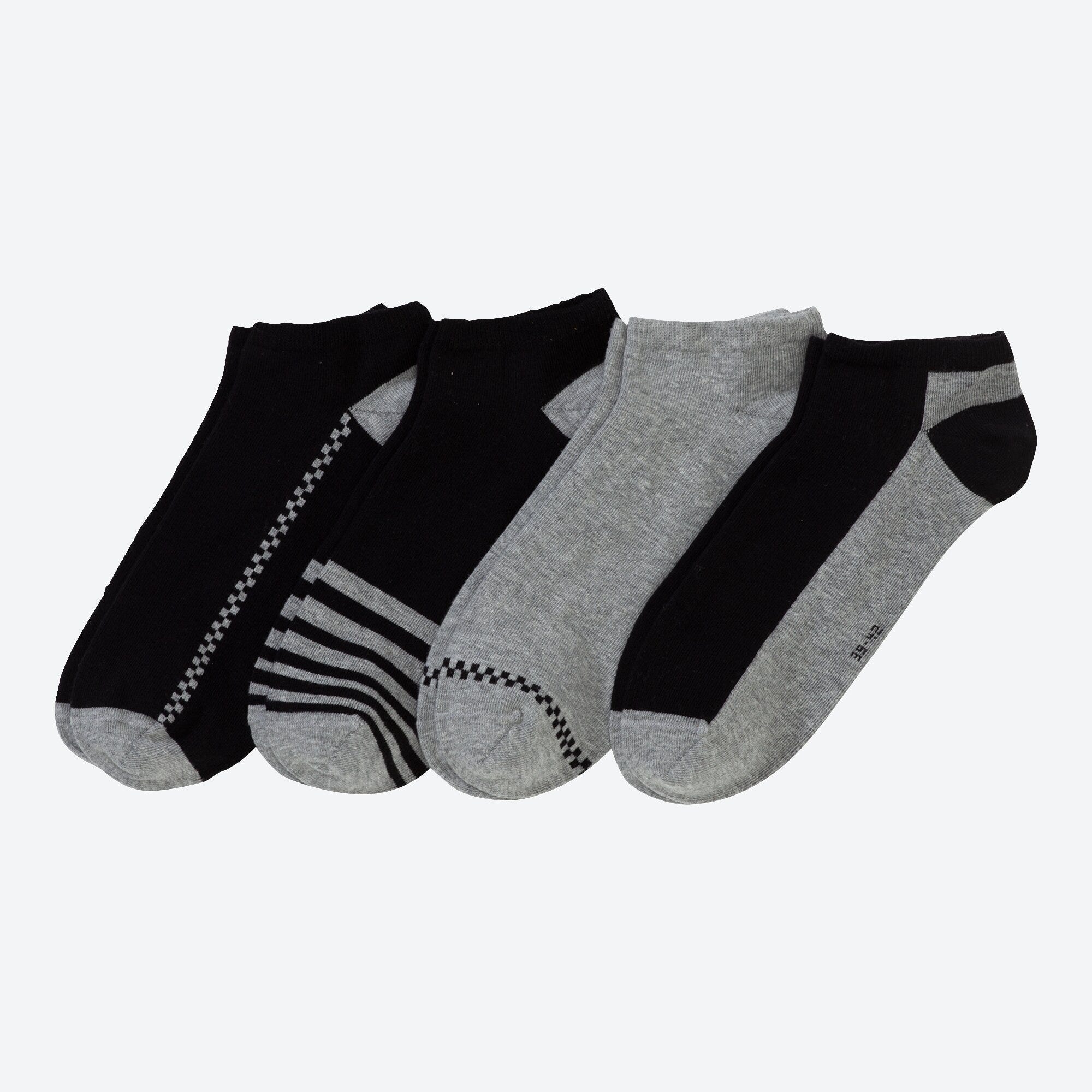 Herren-Sneaker-Socken mit Kontrast-Design, 4er-Pack