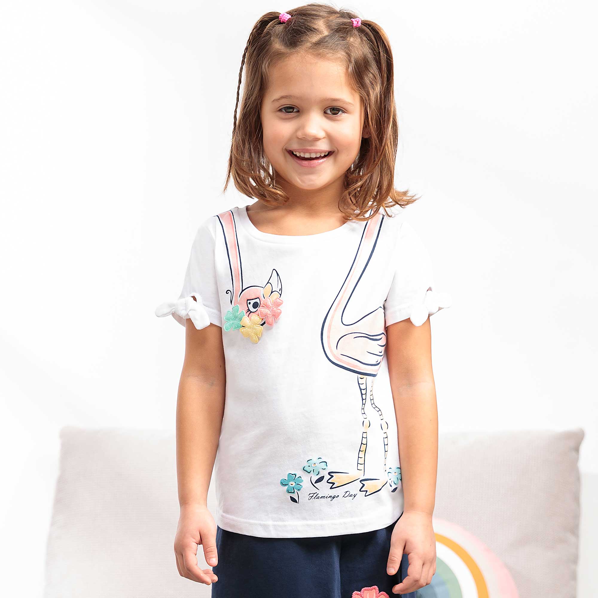 Mädchen-T-Shirt mit Flamingo-Aufdruck
