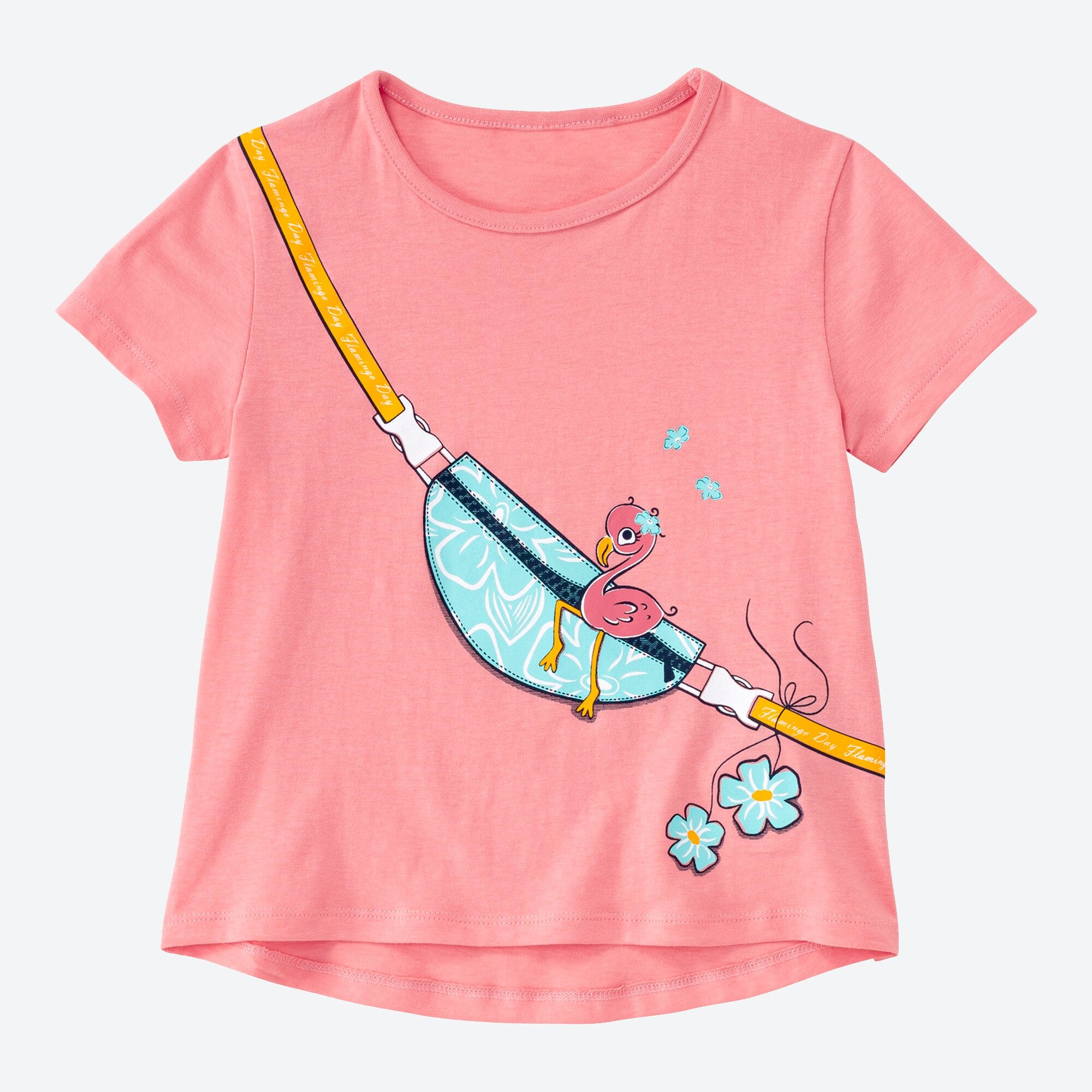 Mädchen-T-Shirt mit Bauchtaschen-Aufdruck