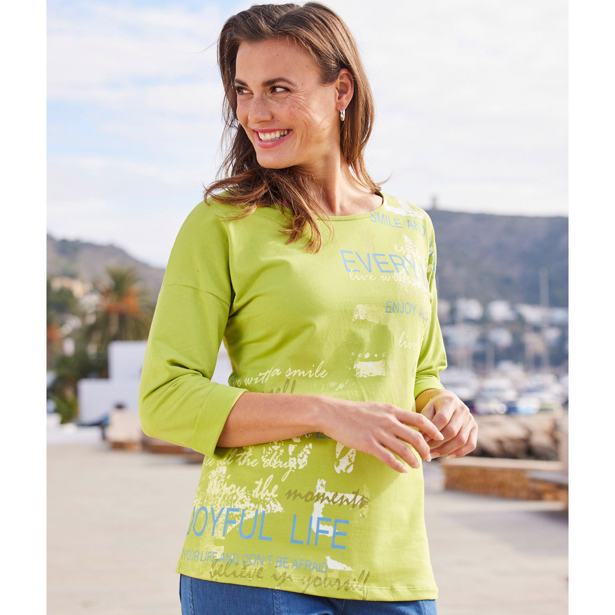 Damen-Shirt mit Ärmelumschlag