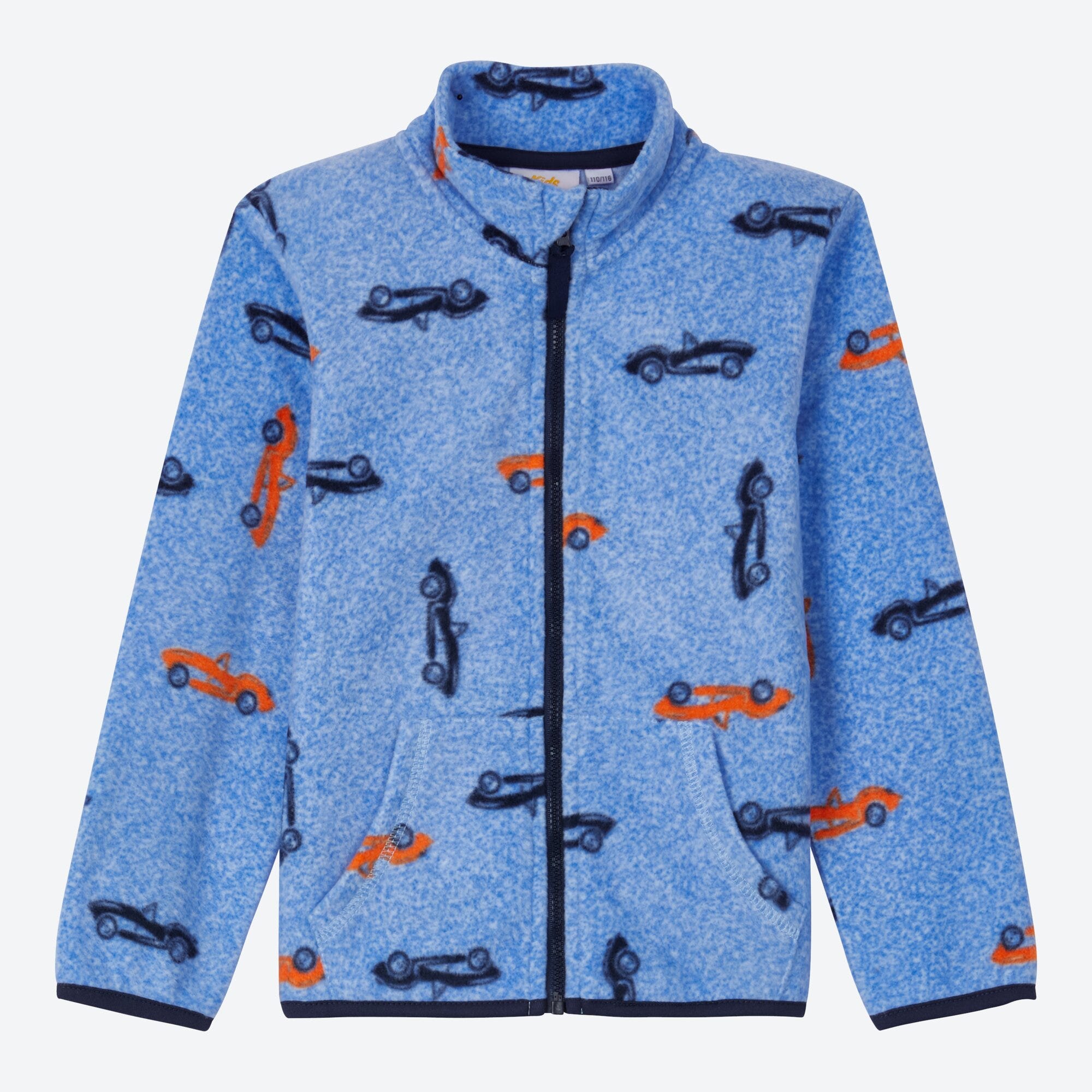 Jungen-Fleece-Jacke mit Auto-Muster