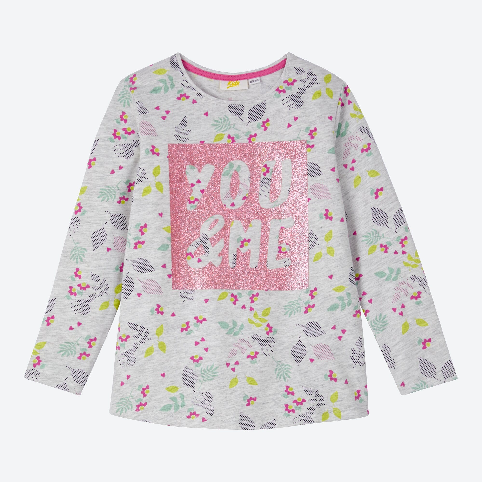 Mädchen-Shirt mit glitzerndem Frontaufdruck