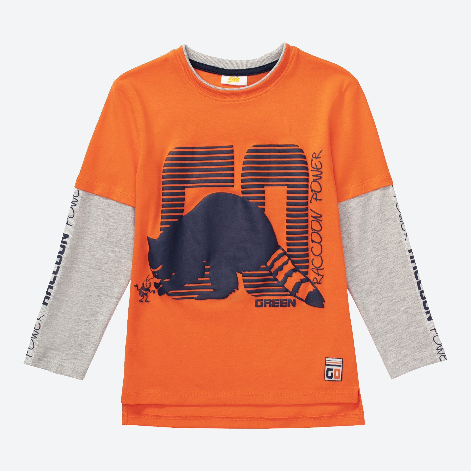 Jungen-Shirt mit Kontrast-Ärmeln