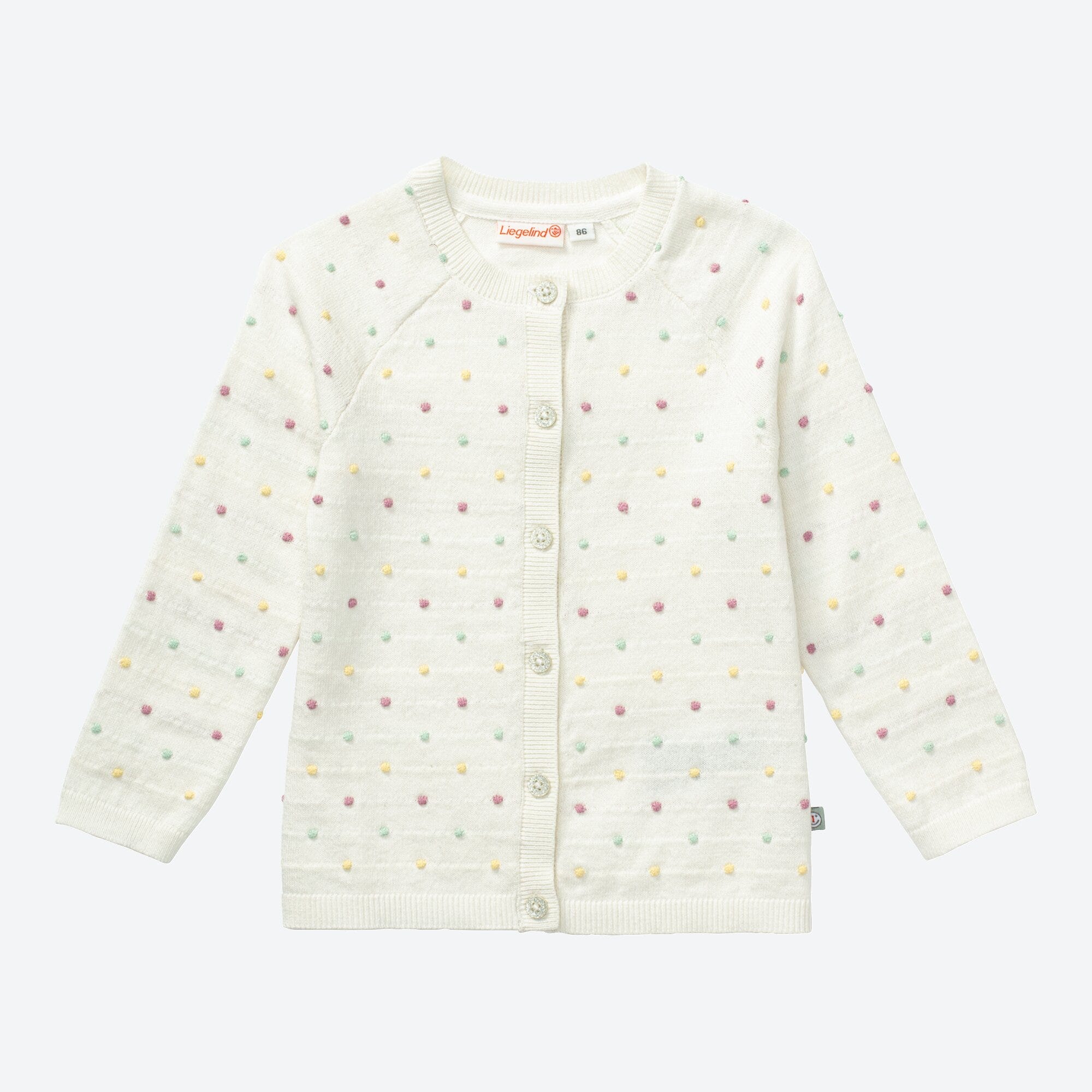 Baby-Mädchen-Strickjacke mit Struktur-Punkte-Muster