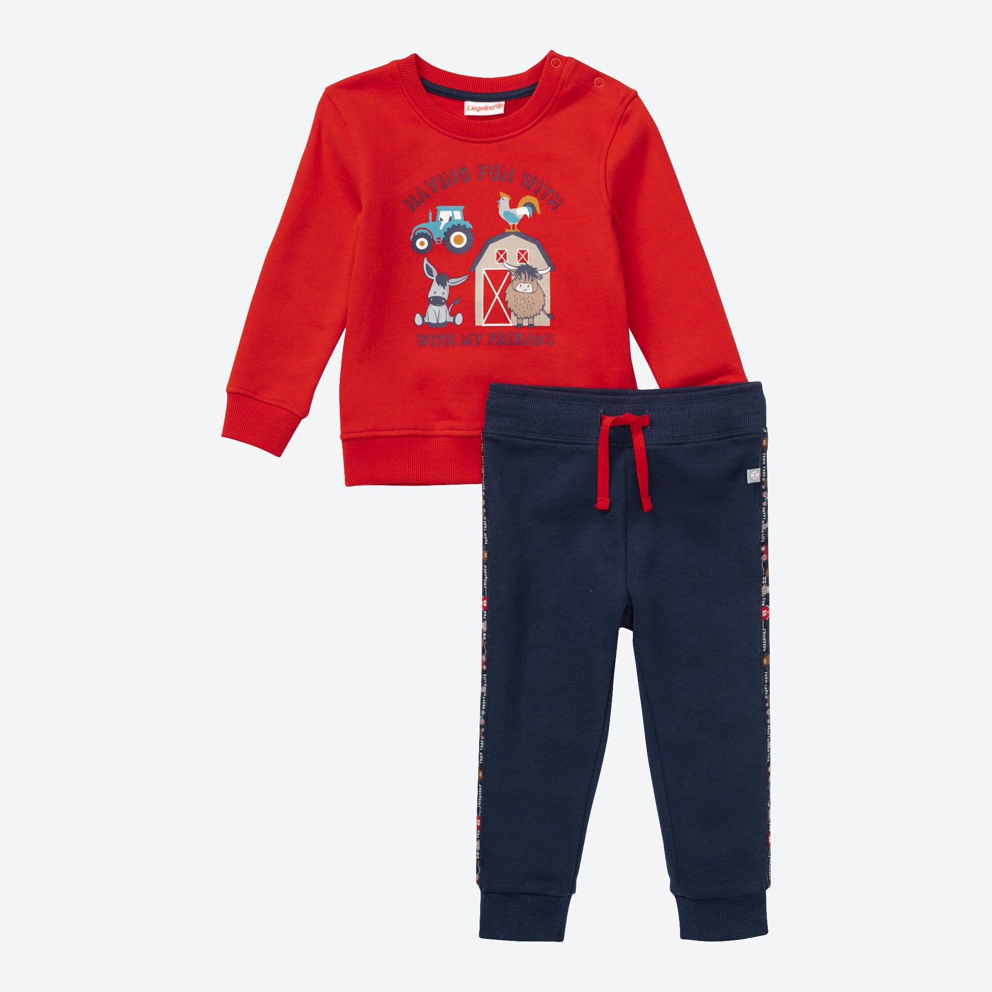 Baby-Jungen-Set mit Bauernhof-Frontaufdruck