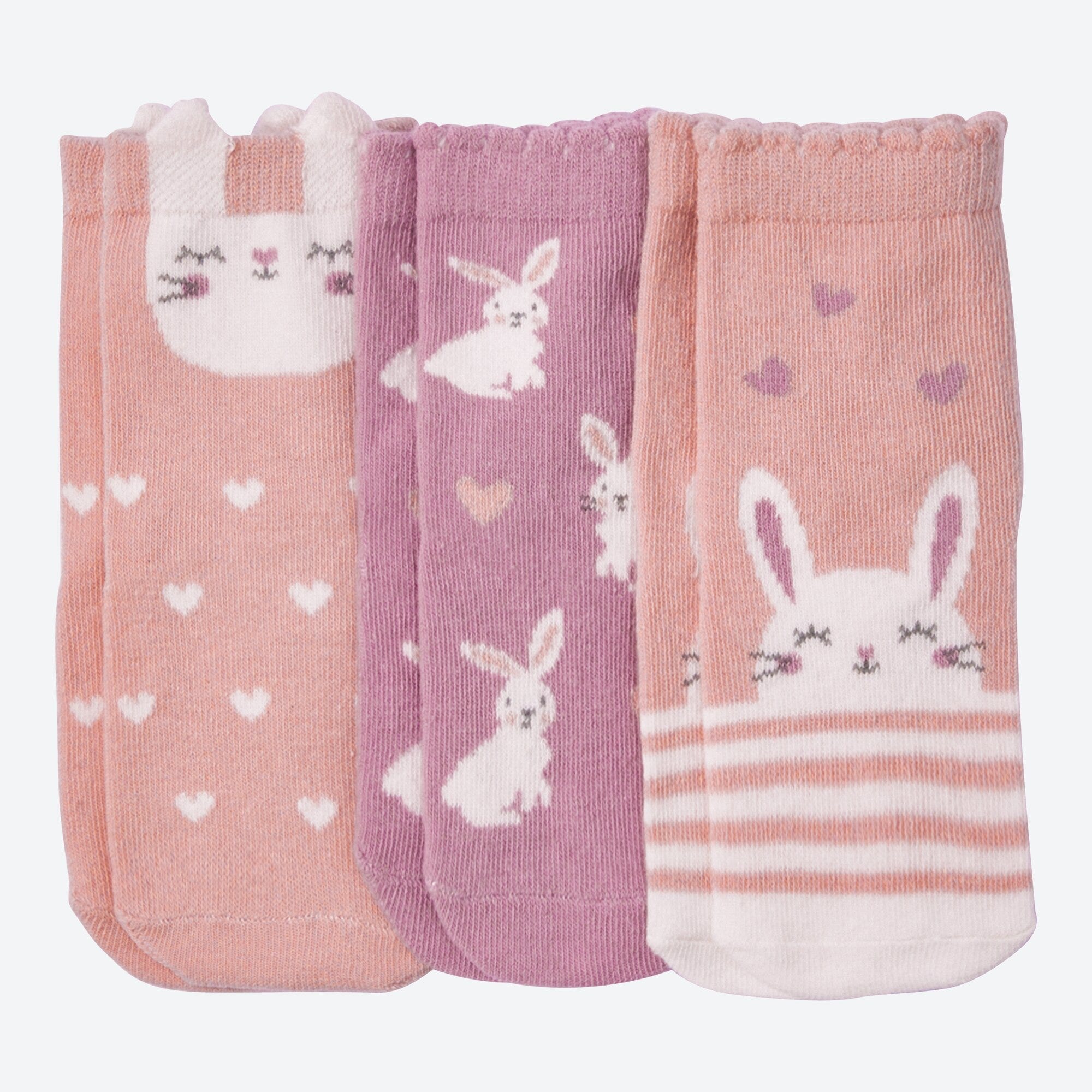 Baby-Mädchen-Socken mit Hasen-Design, 3er-Pack