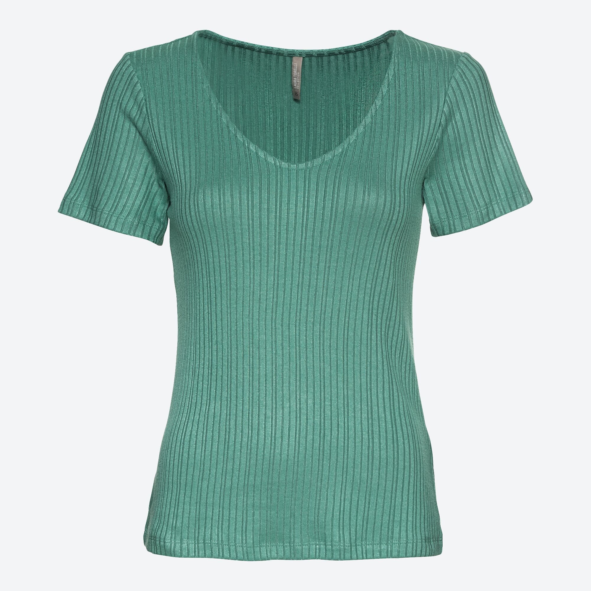 Damen-T-Shirt mit Rippenstruktur