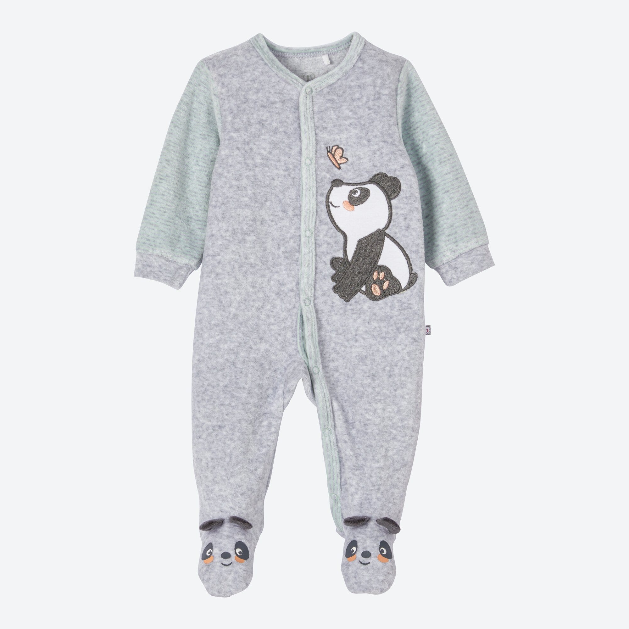 Baby-Strampler mit Panda-Applikation