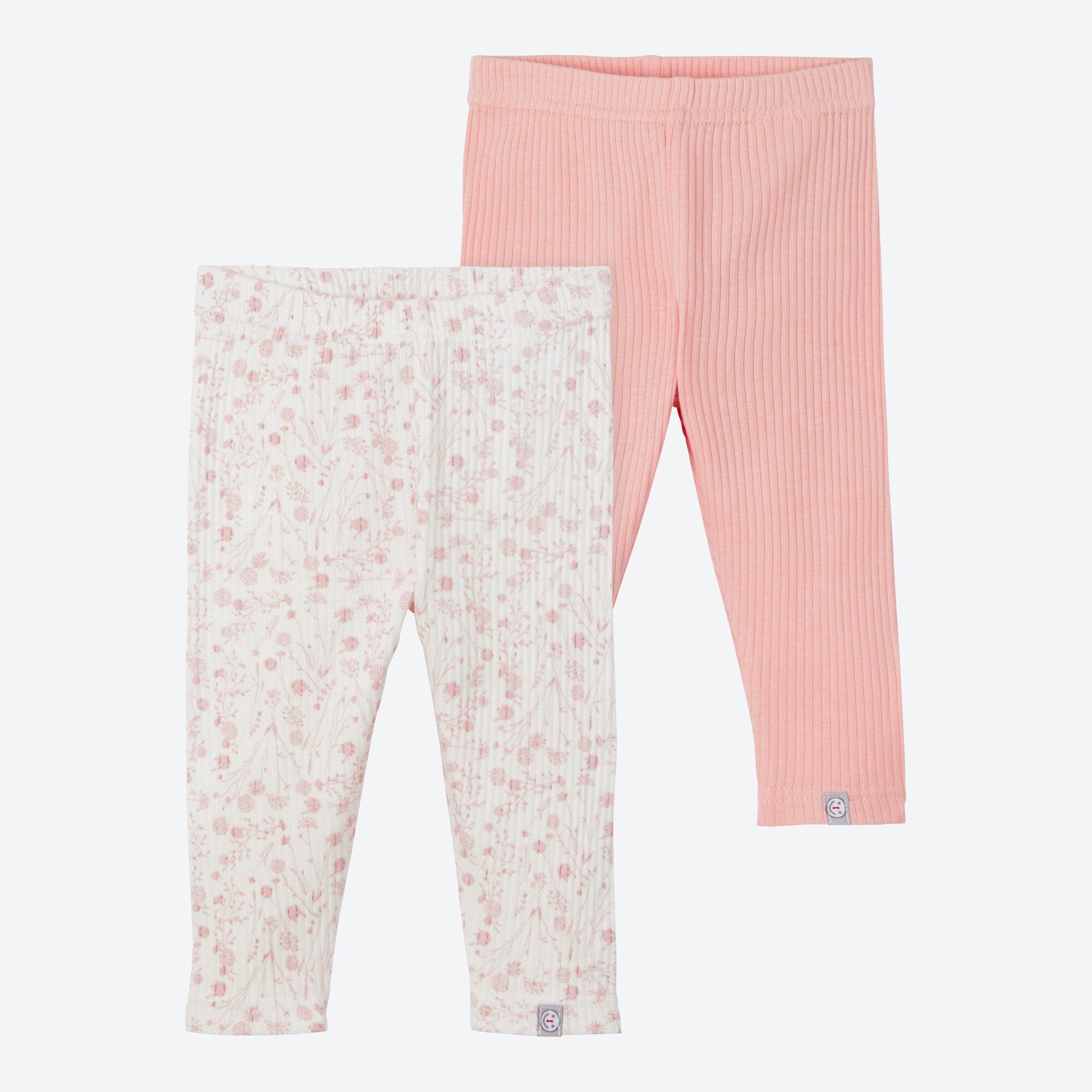 Baby-Mädchen-Leggings mit Ripp-Optik, 2er-Pack