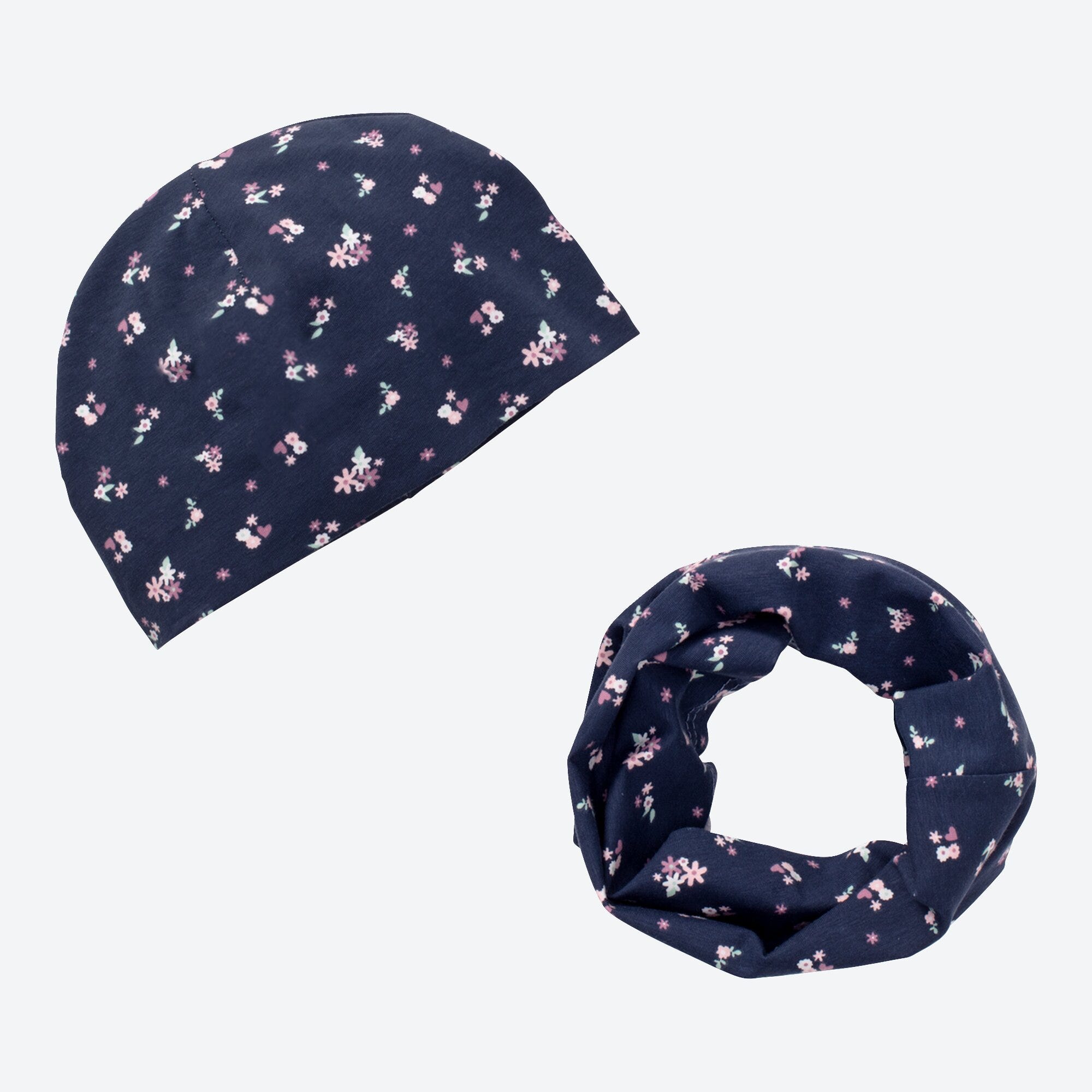Baby-Mädchen-Set mit Mütze und Schal, 2er-Pack