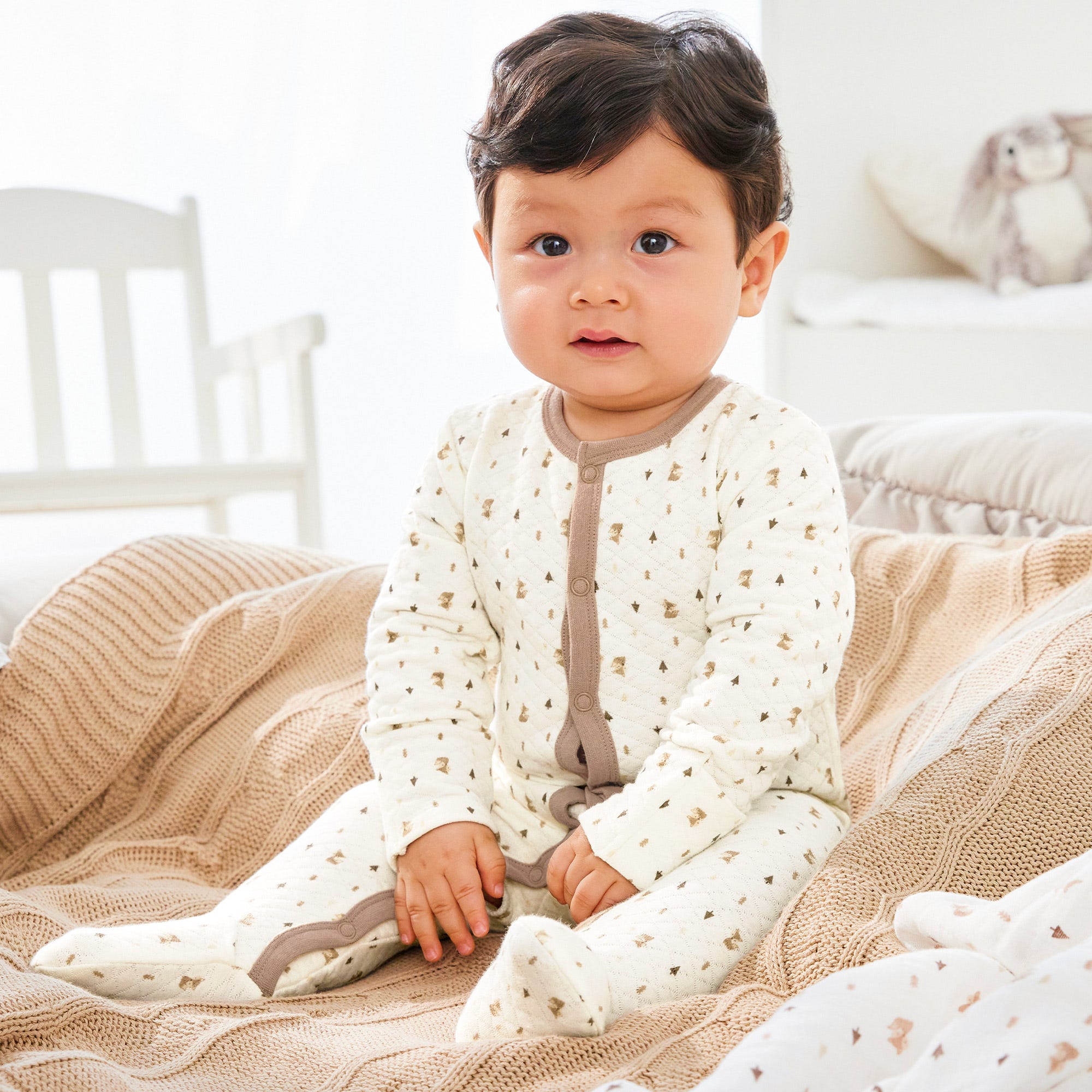 Baby-Jungen-Strampler mit Fuchs-Muster
