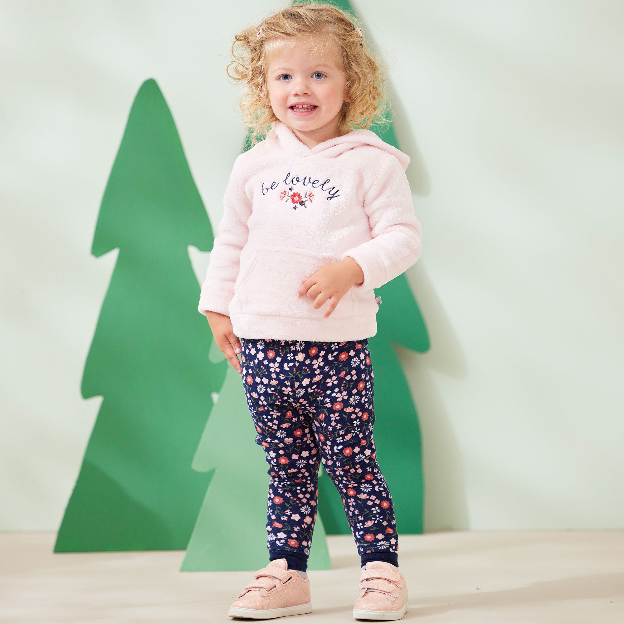 Baby-Mädchen-Set mit Kapuzenshirt und Leggings, 2-teilig
