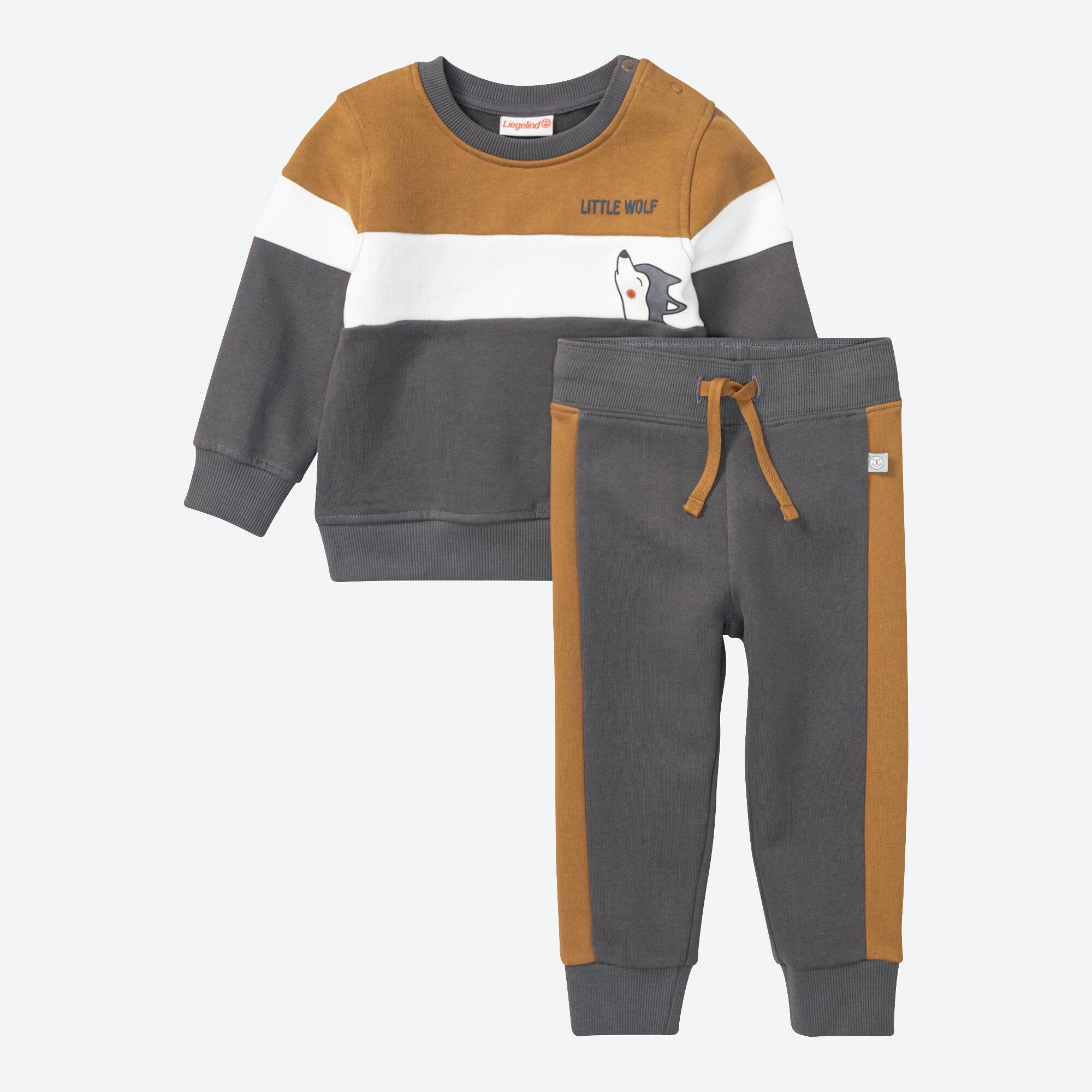 Baby-Jungen-Set mit Kontrast-Streifen, 2-teilig