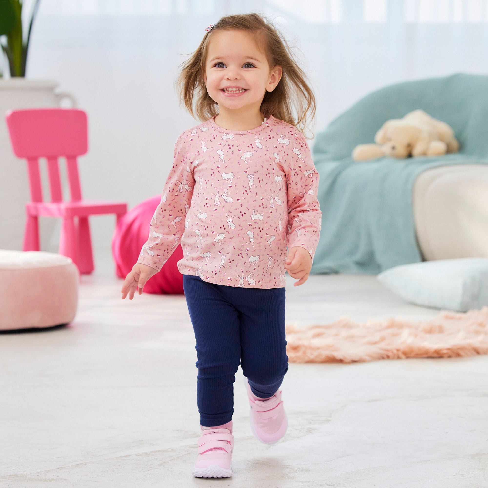 Baby-Mädchen-Leggings mit Ripp-Struktur