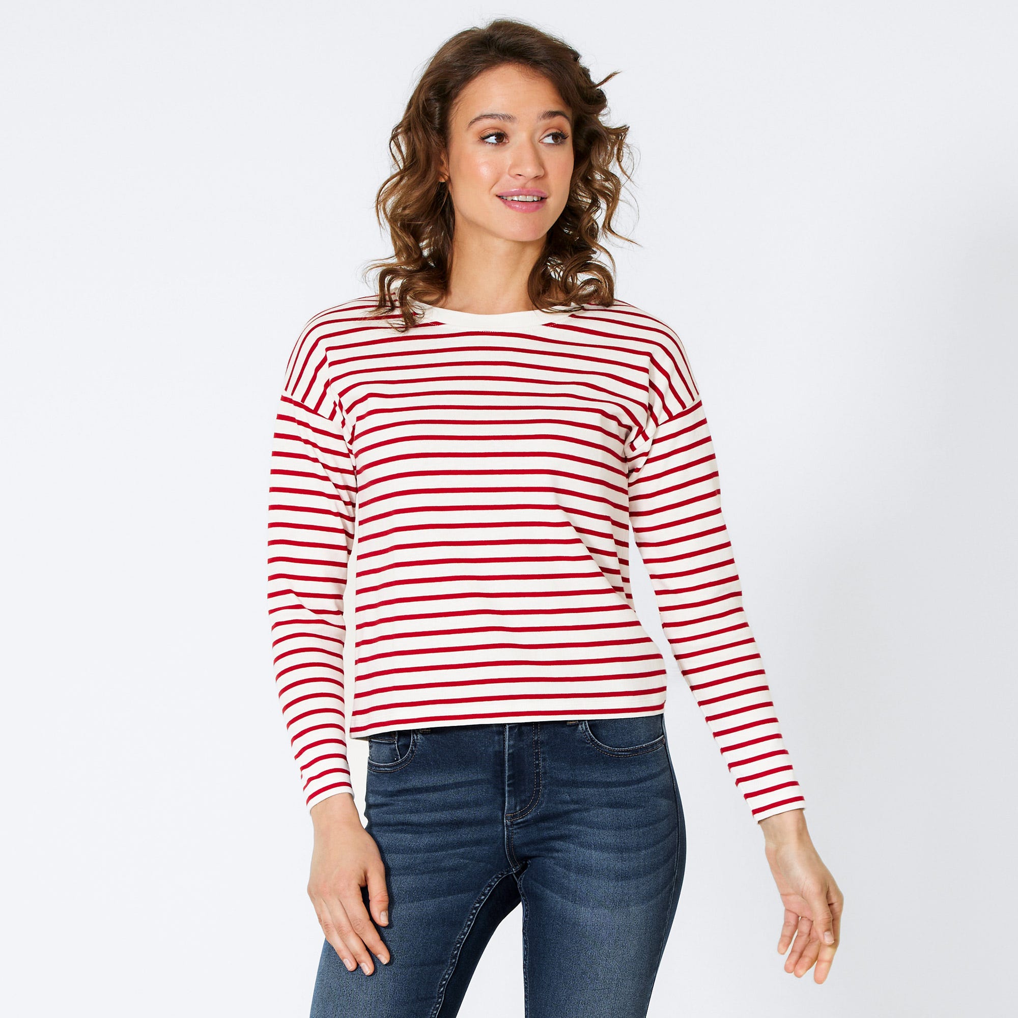 Damen-Sweatshirt mit Streifenmuster