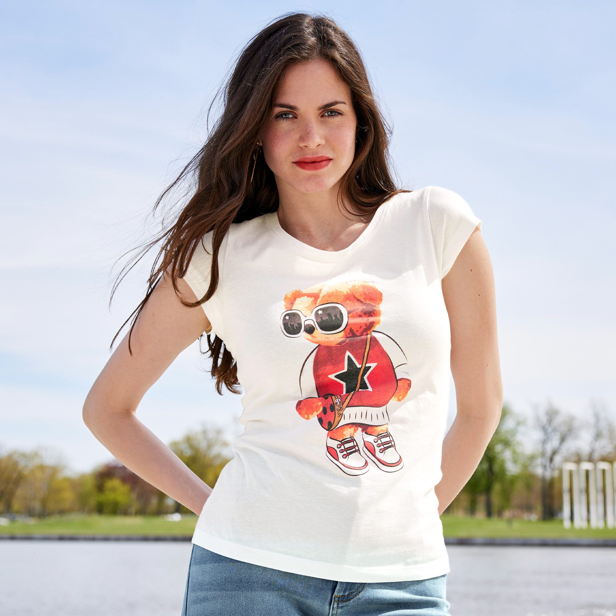 Damen-T-Shirt mit coolem Frontaufdruck