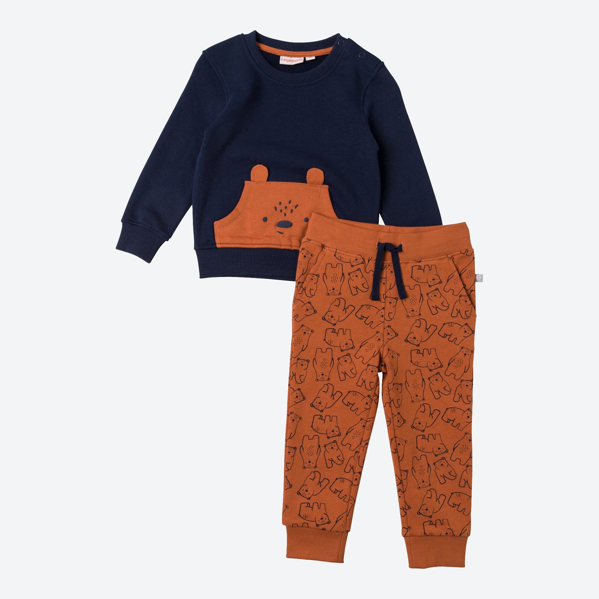 Baby-Jungen-Set mit Kängurutasche, 2-teilig