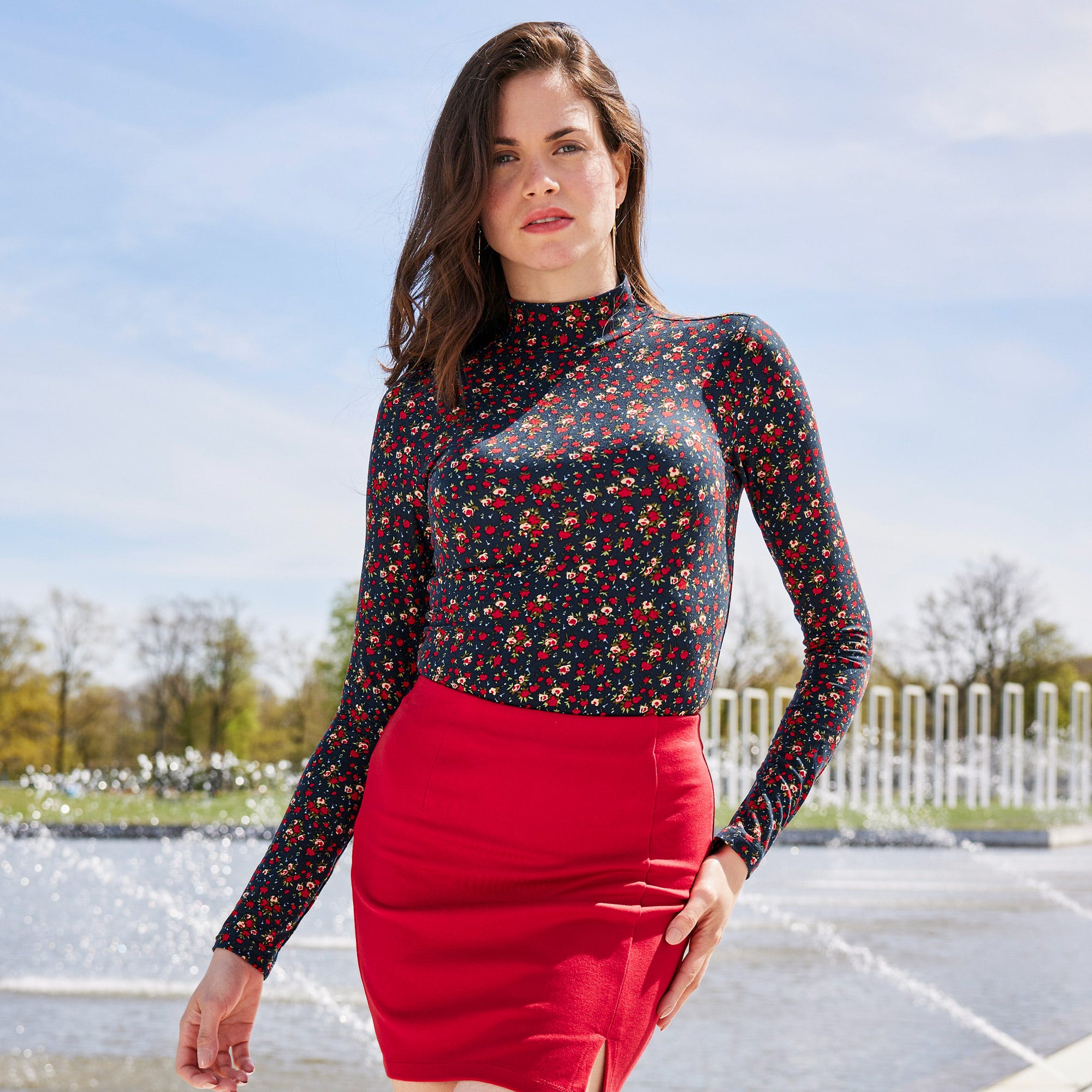 Damen-Shirt mit Blümchen-Muster